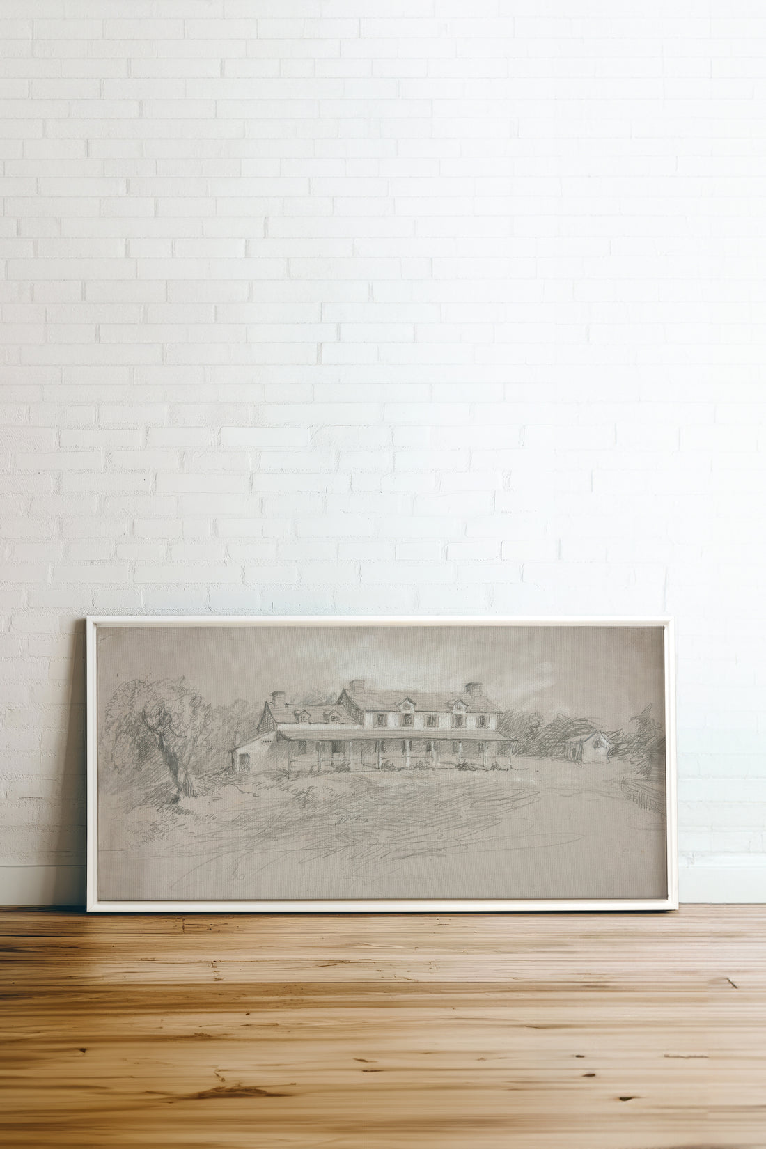SHADOWED HOUSE, Oeuvre sur toile étirée, encadré Blanc