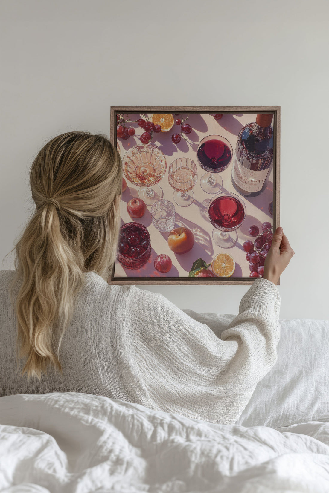 OLEKA CANVAS - COCKTAIL DE SAISON, Oeuvre sur toile étirée, encadré Brun Chêne