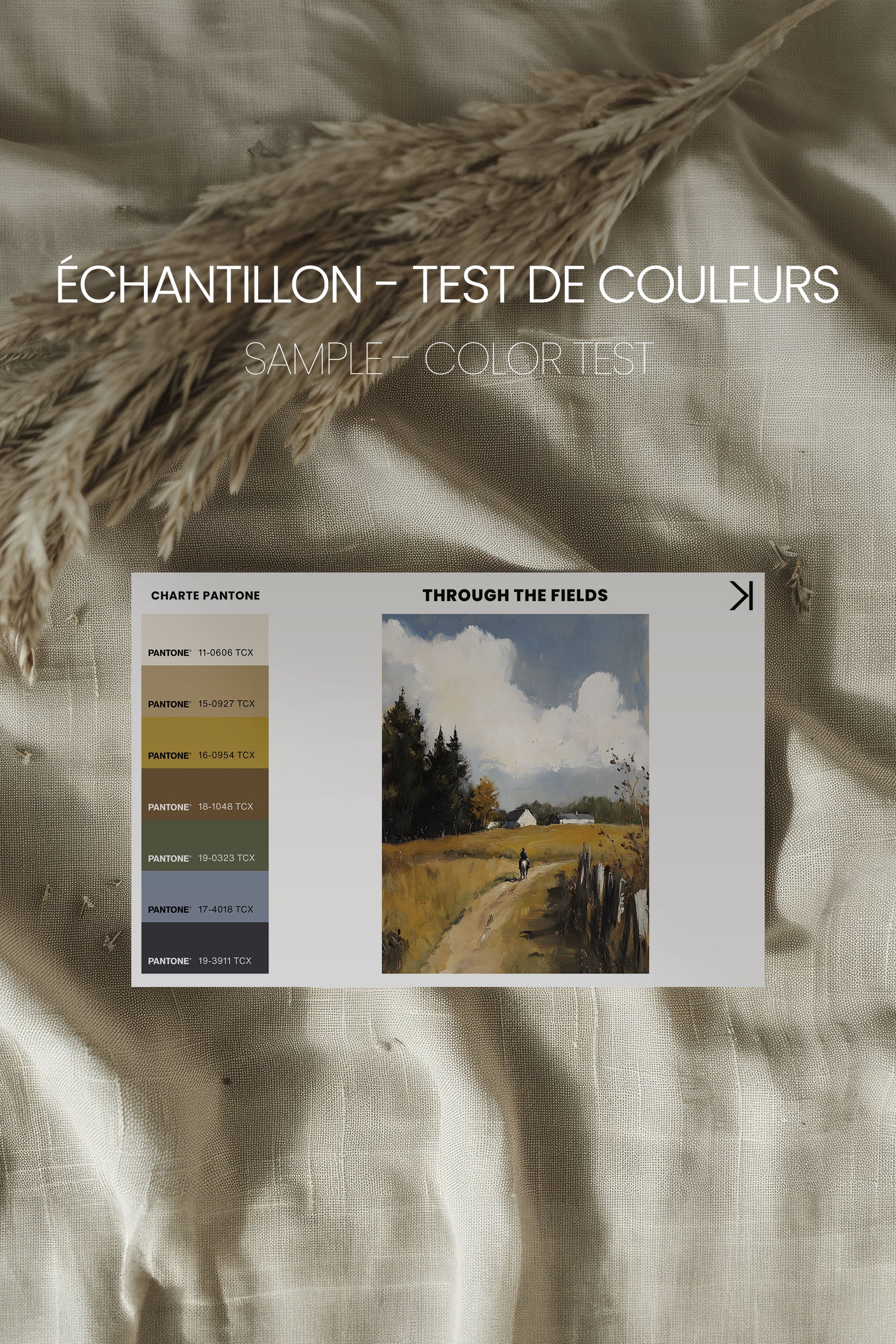 OLEKA CANVAS - THROUGH THE FIELDS, Oeuvre sur toile étirée, encadré Noir