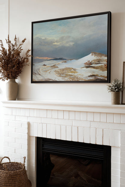 HIVER DORÉ, Oeuvre sur toile étirée, encadré Noir