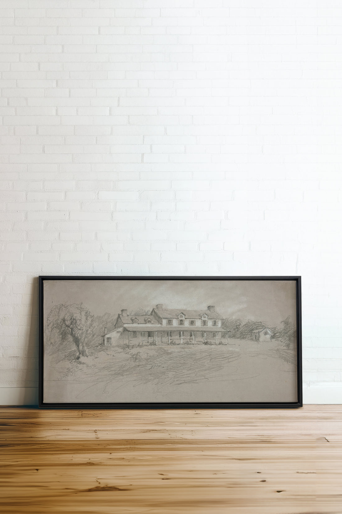 SHADOWED HOUSE, Oeuvre sur toile étirée, encadré Noir