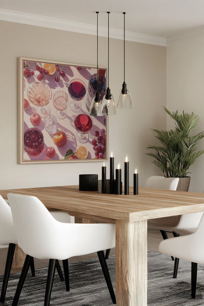 OLEKA CANVAS - COCKTAIL DE SAISON, Oeuvre sur toile étirée, encadré Naturel Clair