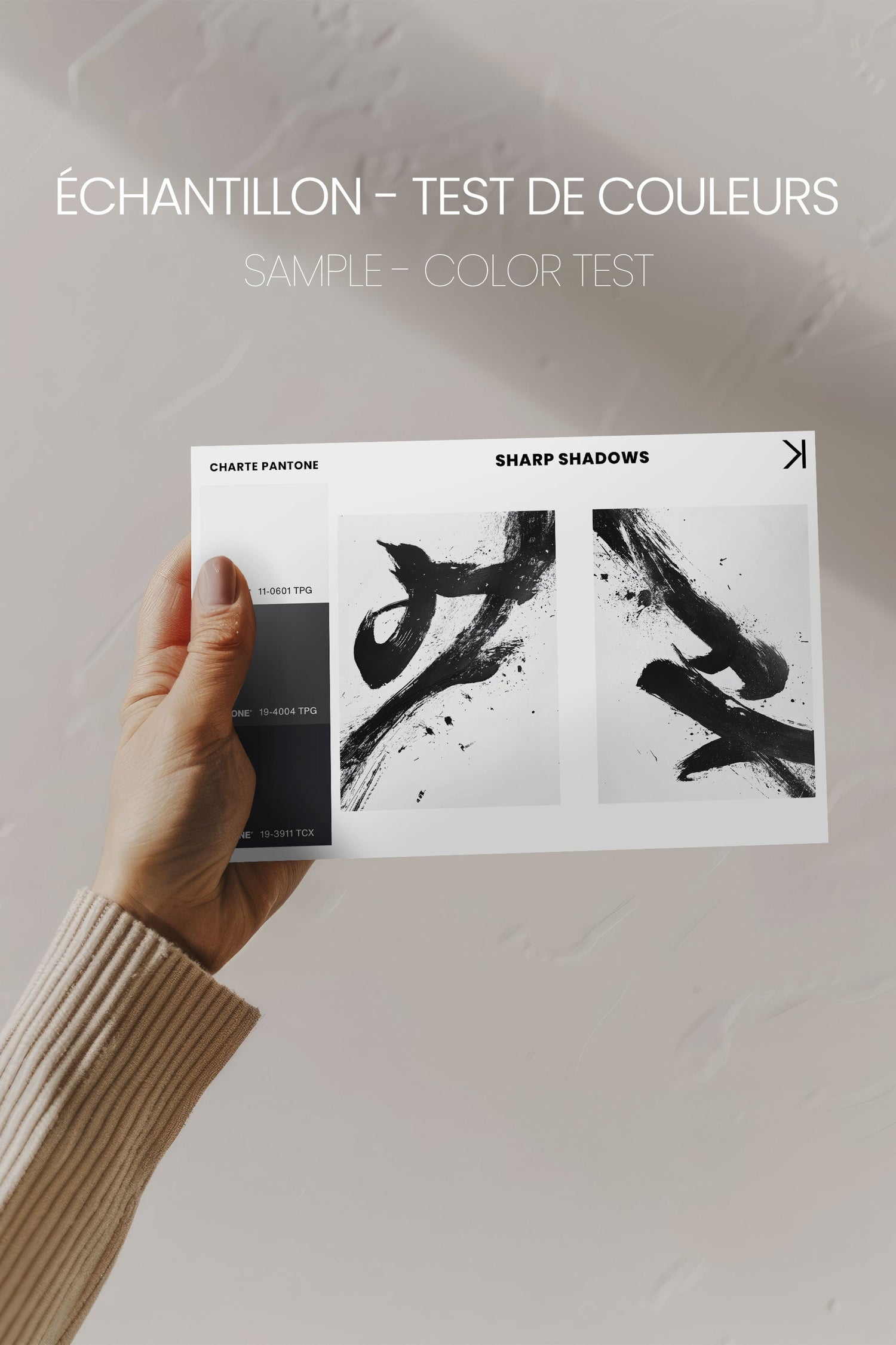 OLEKA CANVAS - SHARP SHADOWS, 2 Oeuvres sur toile étirée, encadré Brun Chêne