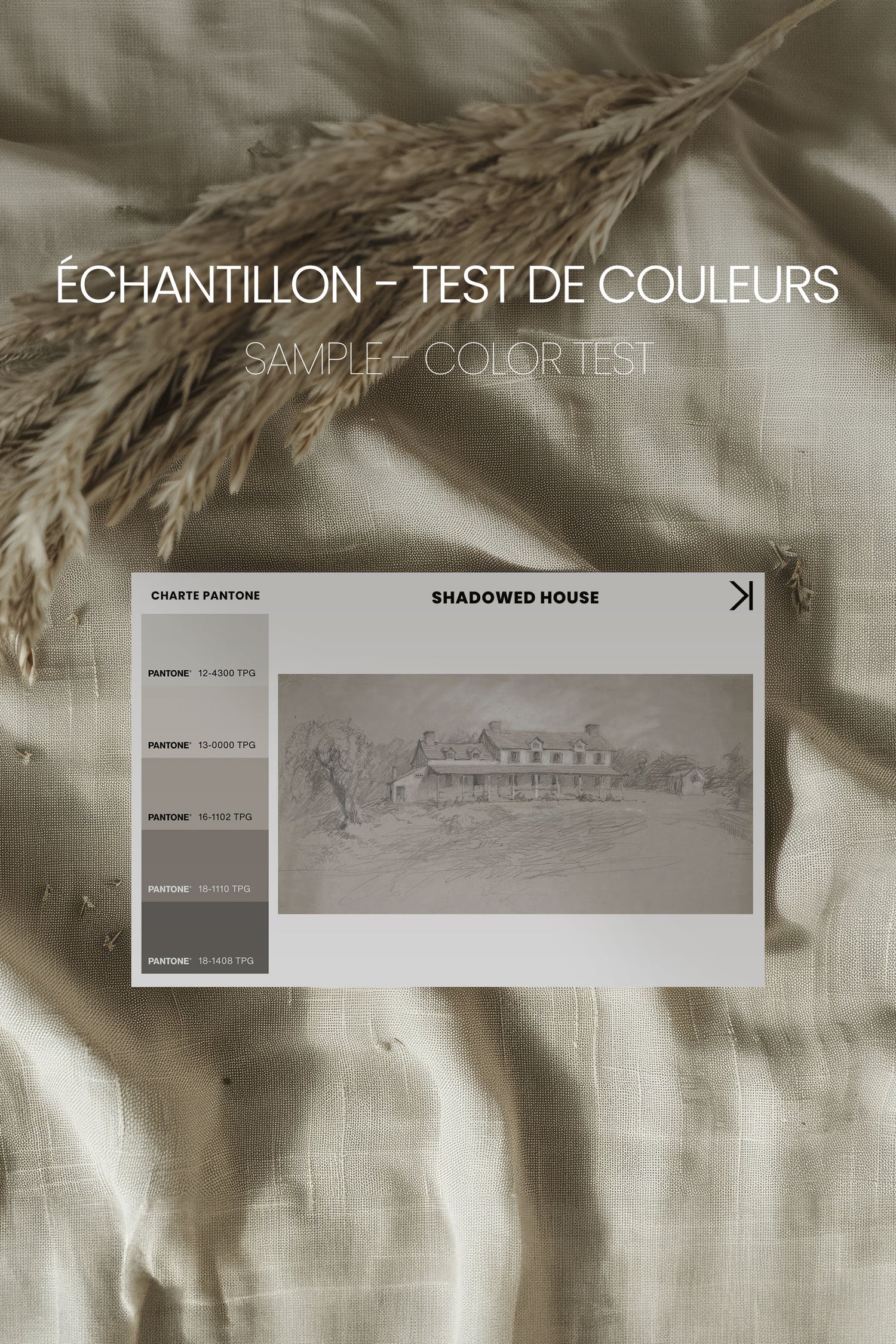 SHADOWED HOUSE, Oeuvre sur toile étirée, encadré Naturel Clair