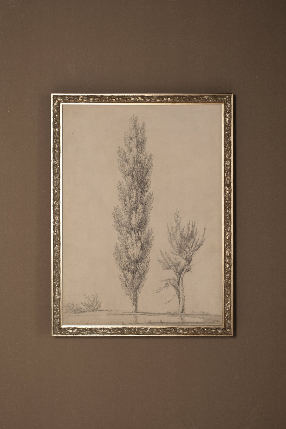 SOUFFLE DU PEUPLIER, Oeuvre sur toile rigide, encadré Vintage Argent