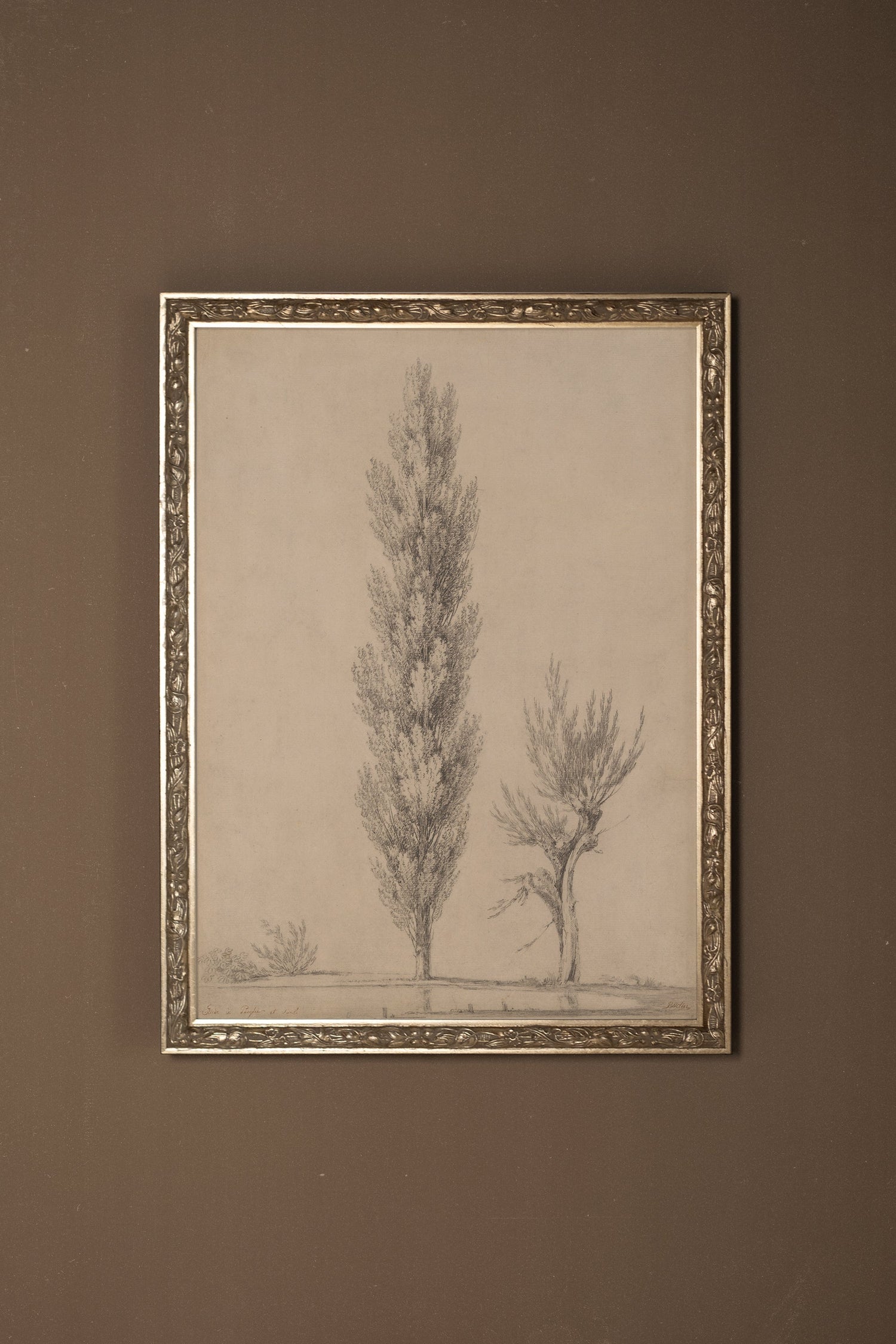 SOUFFLE DU PEUPLIER, Oeuvre sur toile rigide, encadré Vintage Argent