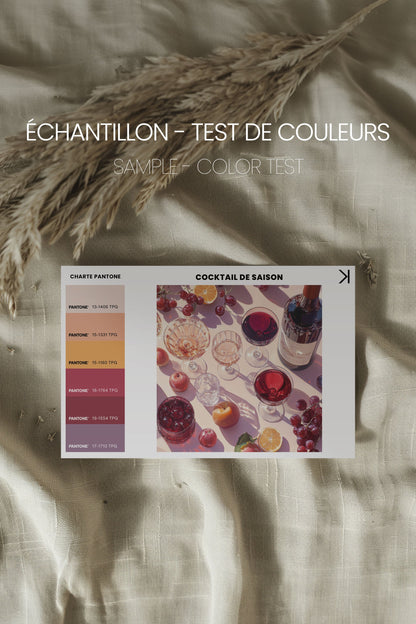 OLEKA CANVAS - COCKTAIL DE SAISON, Oeuvre sur toile étirée, encadré Brun Chêne