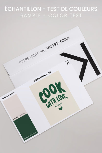 OLEKA CANVAS - COOK WITH LOVE, Oeuvre sur toile étirée, encadré Naturel Clair