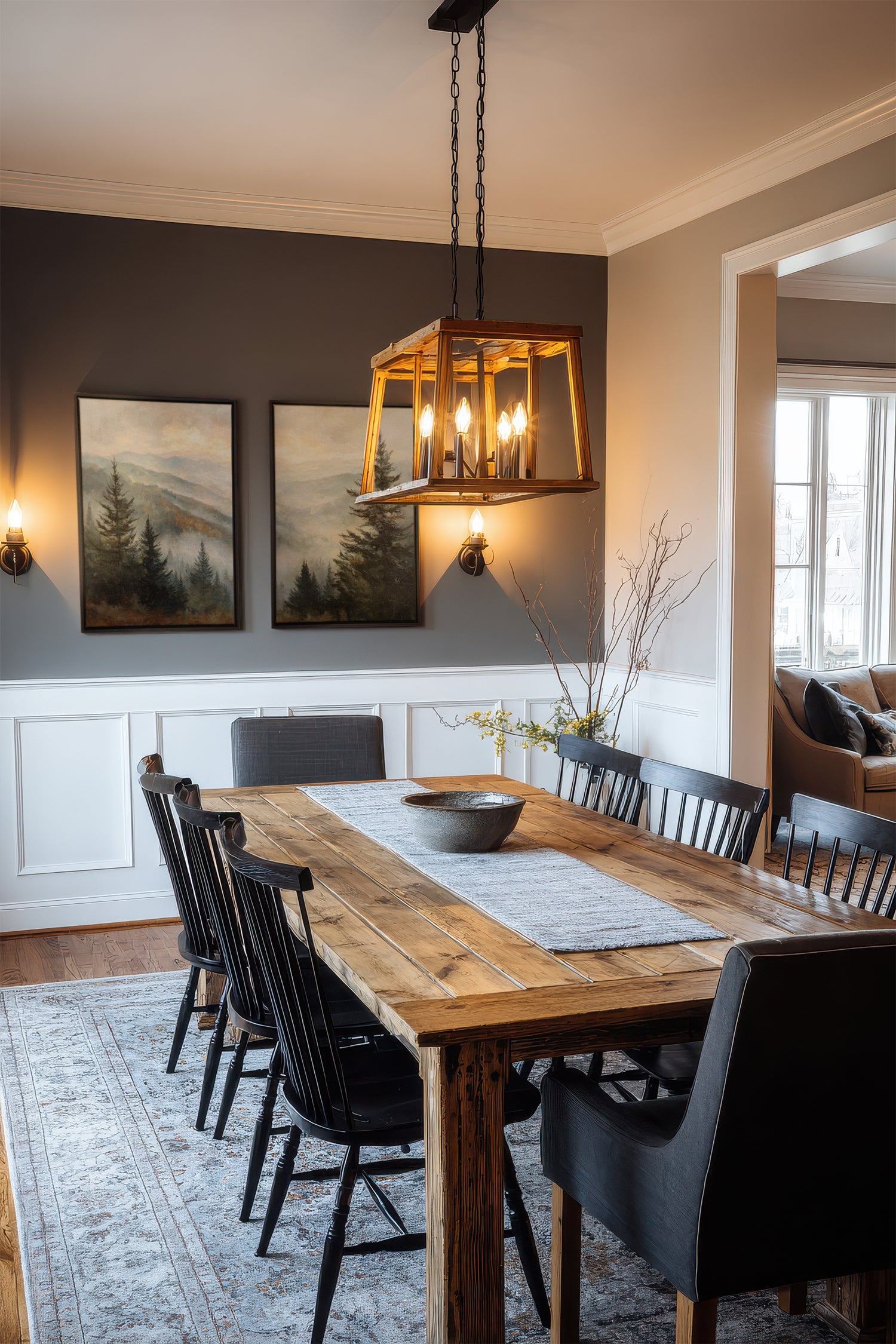 ECHOES IN THE MIST DUO, 2 Oeuvres sur toile étirée, encadré Noir