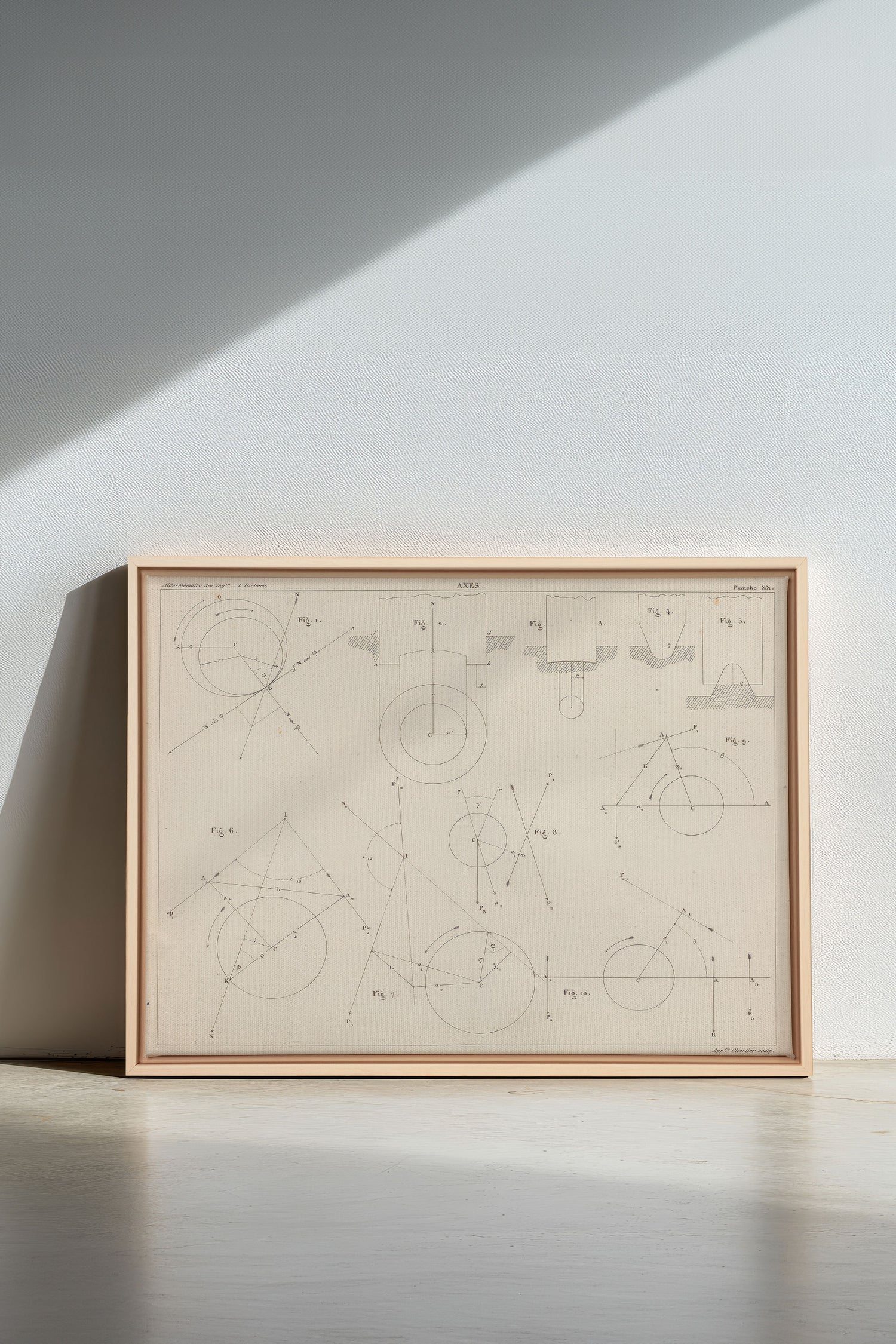 AU COEUR DES AXES, Oeuvre sur toile étirée, encadré Naturel Clair