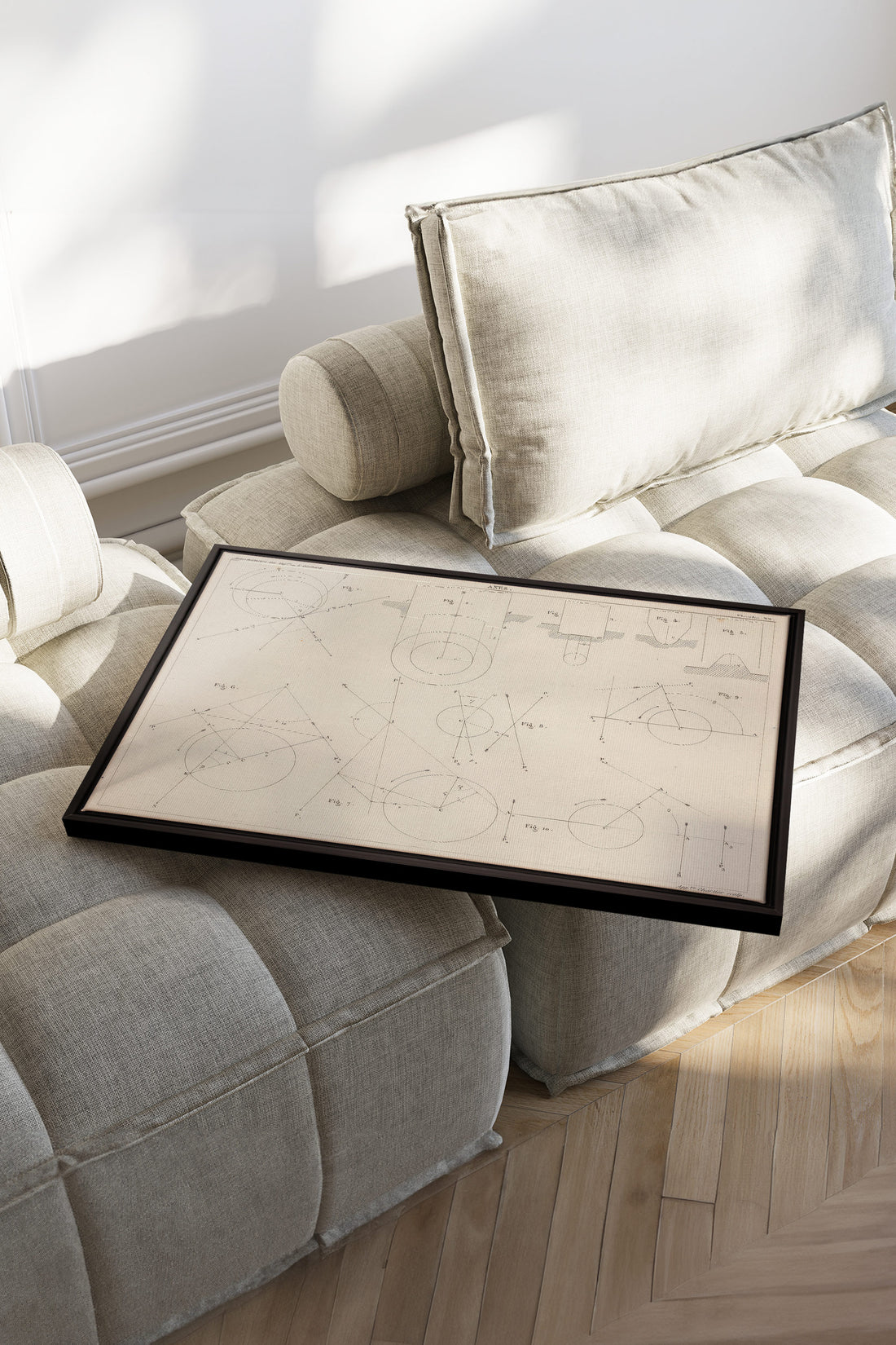 AU COEUR DES AXES, Oeuvre sur toile étirée, encadré Noir