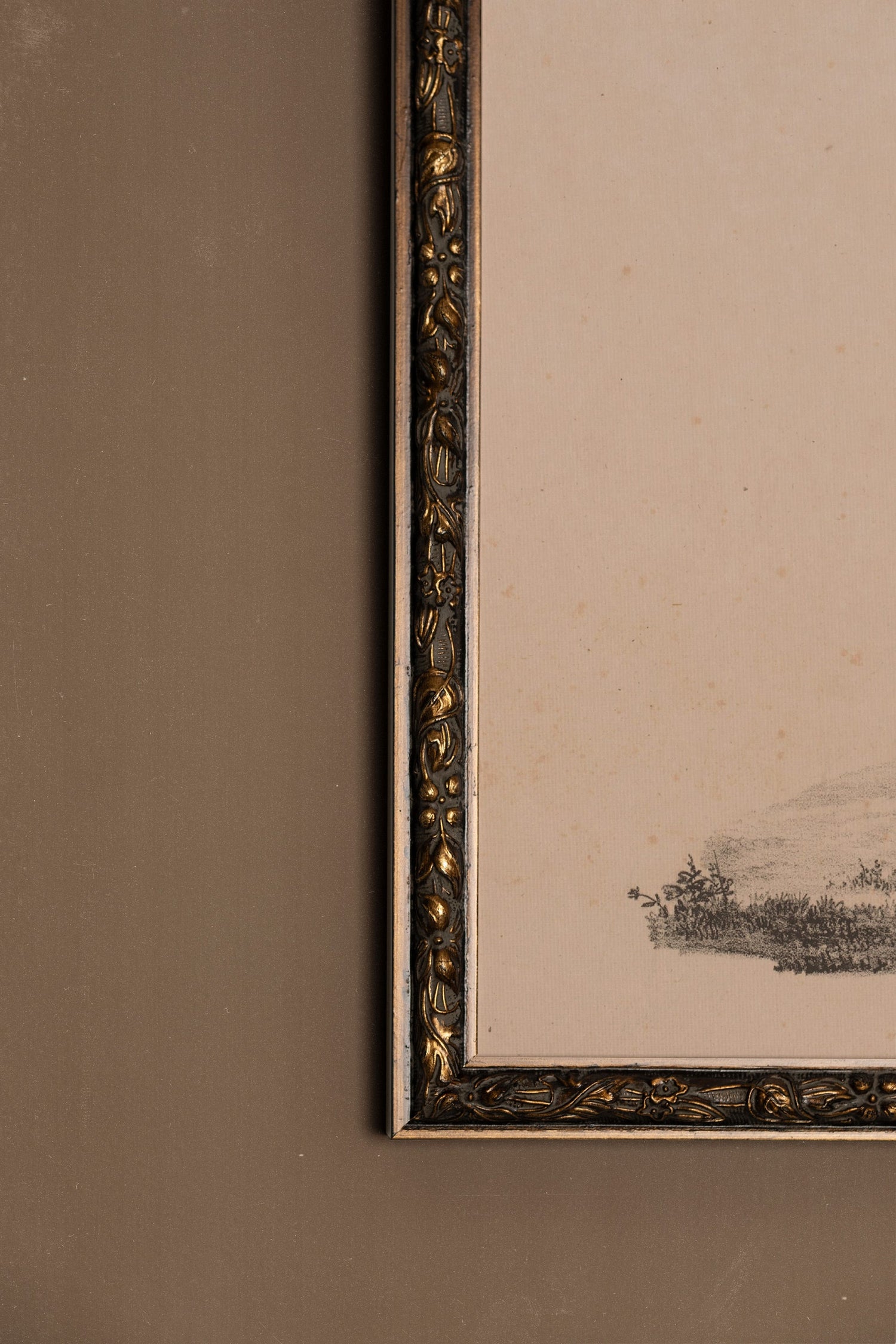 ESQUISSE DU PASSÉ, Oeuvre sur toile rigide, encadré Vintage Bronze