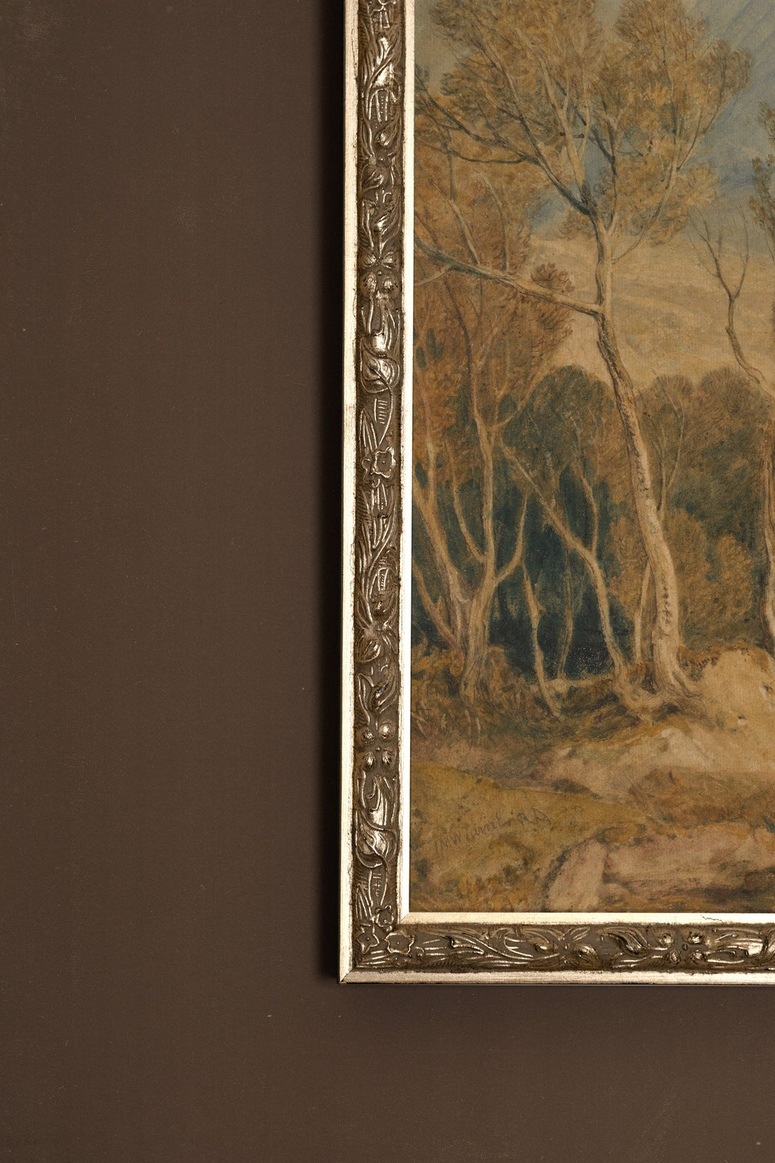 TEMPÊTE SUR LA VALLÉE, Oeuvre sur toile rigide, encadré Vintage Argent