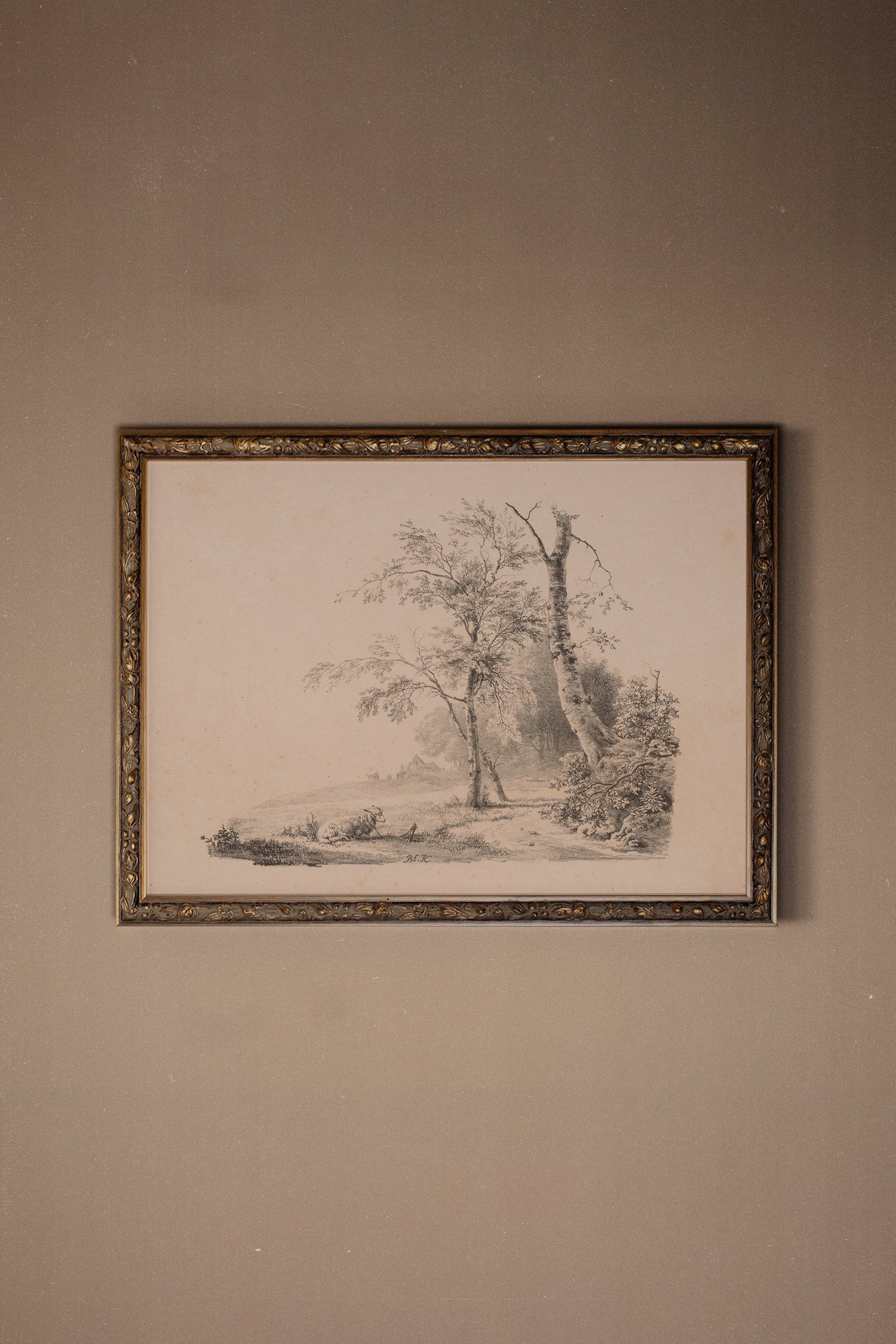 ESQUISSE DU PASSÉ, Oeuvre sur toile rigide, encadré Vintage Bronze