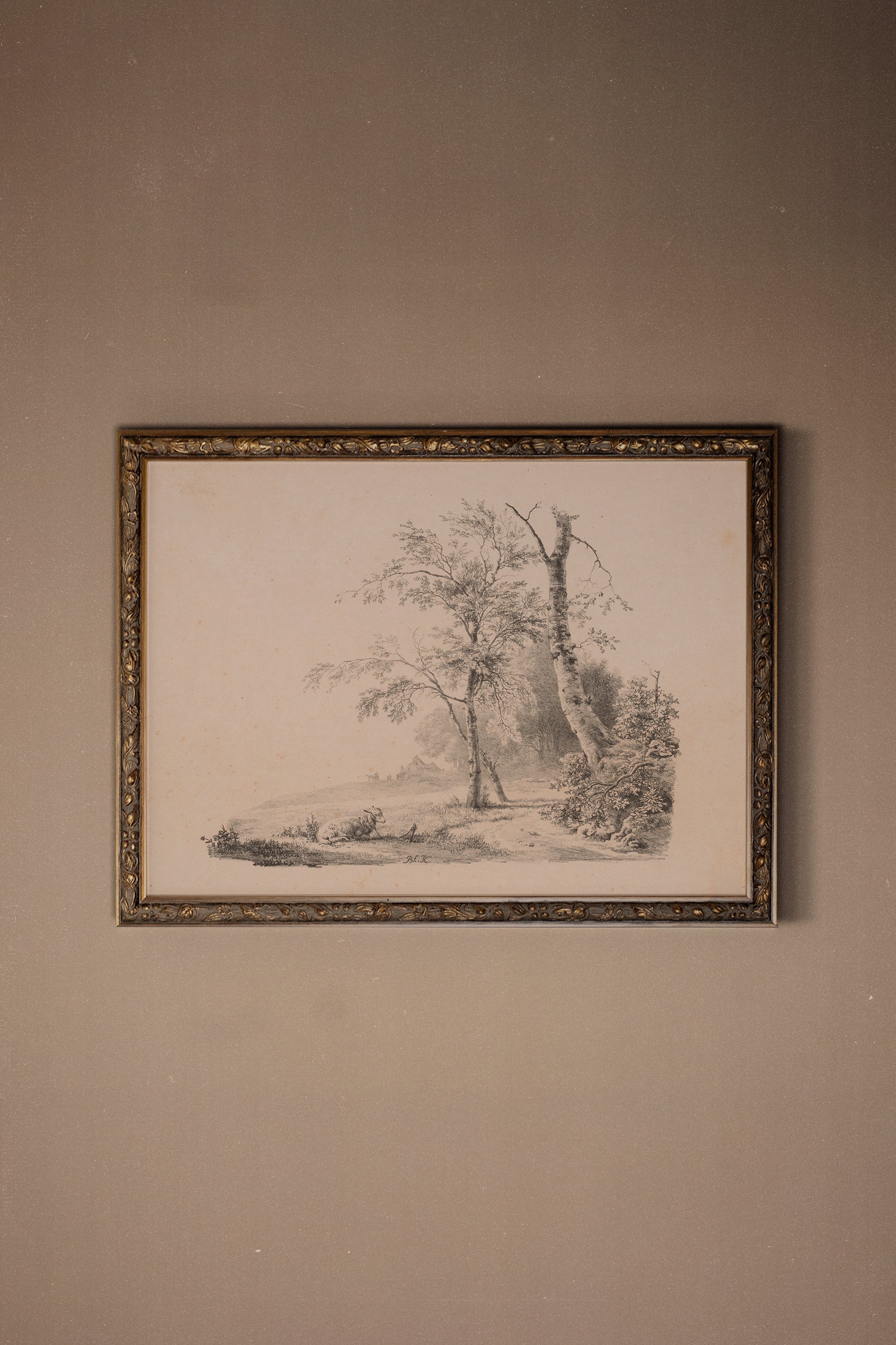 ESQUISSE DU PASSÉ, Oeuvre sur toile rigide, encadré Vintage Bronze