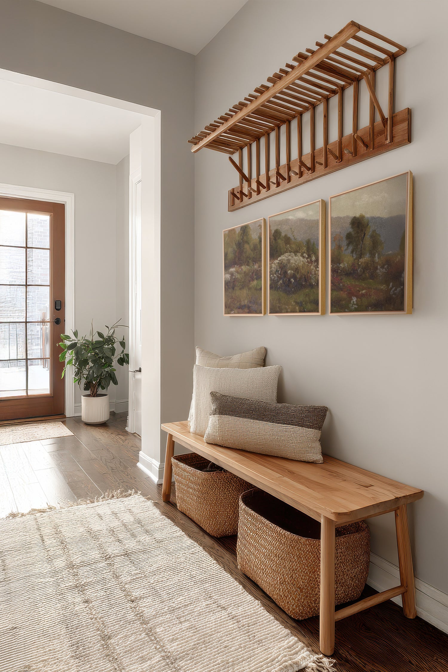 TRIO DOUCEURS CHAMPÊTRES, 3 Artworks on stretched canvas, framed Natural Light