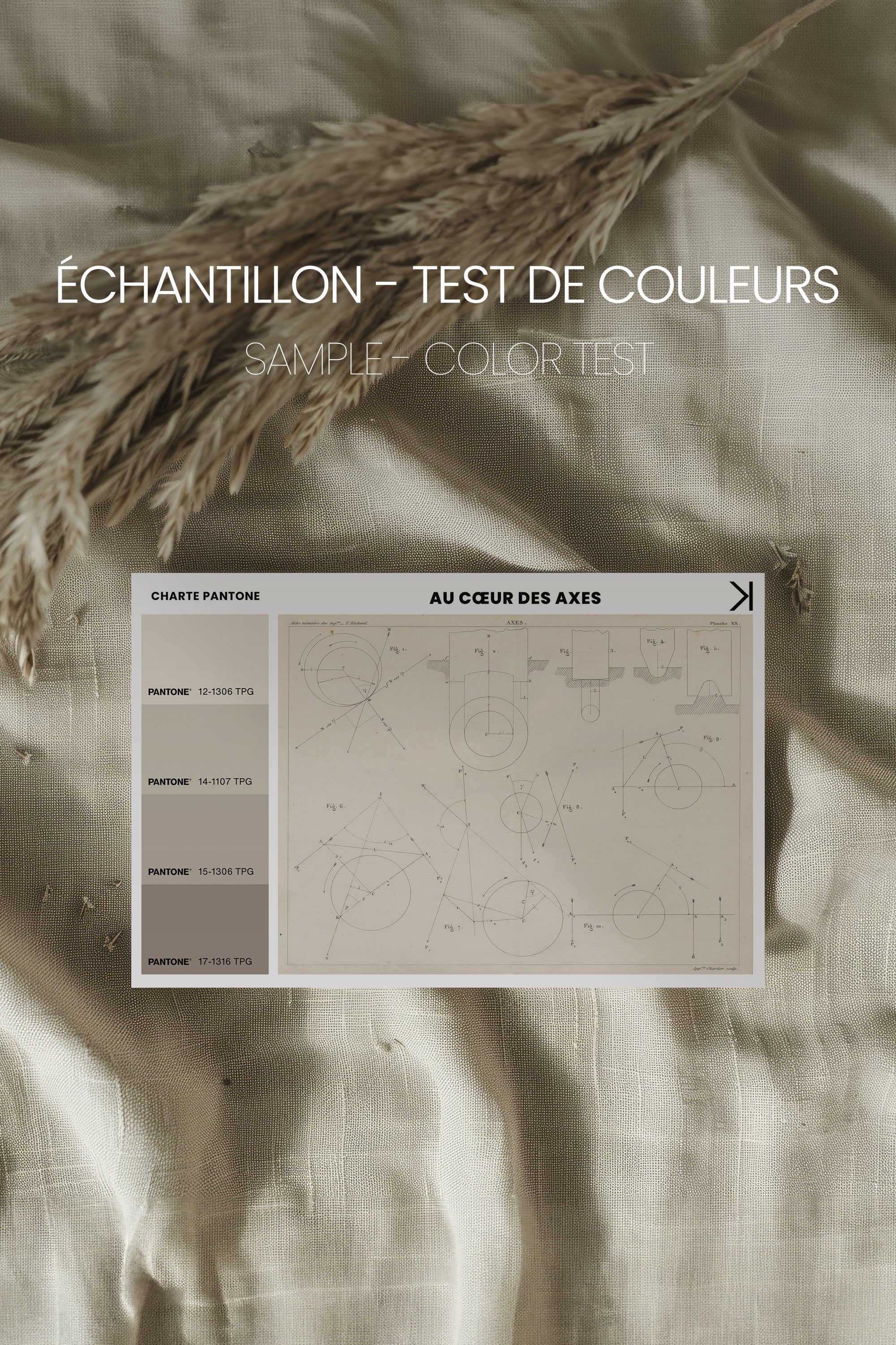 AU COEUR DES AXES, Oeuvre sur toile étirée, encadré Naturel Clair