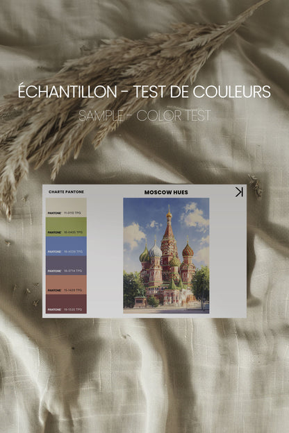 OLEKA CANVAS - MOSCOW HUES, Oeuvre sur toile étirée, encadré Blanc