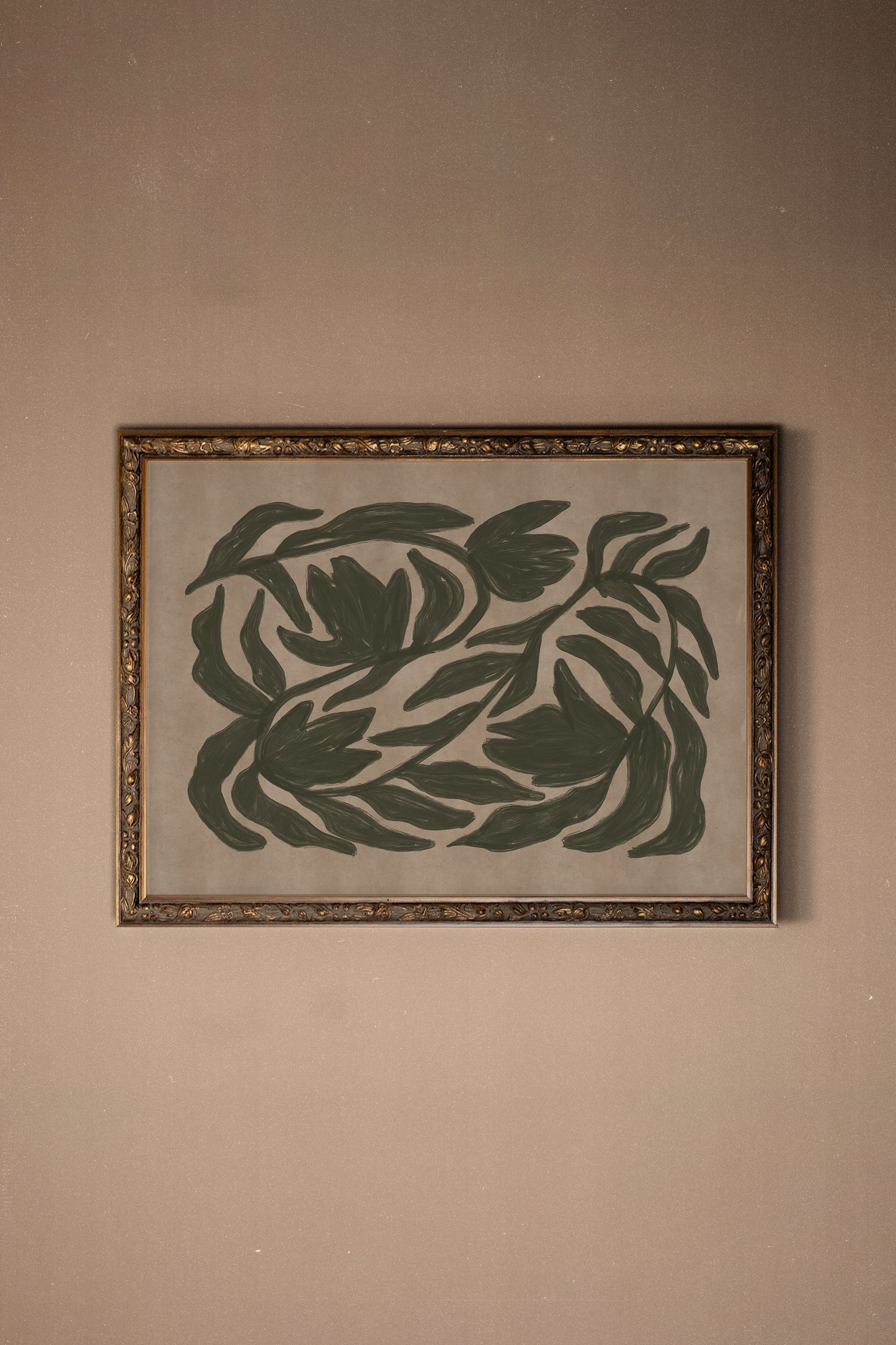 ESPRIT SAUVAGE, Oeuvre sur toile rigide, encadré Vintage Bronze