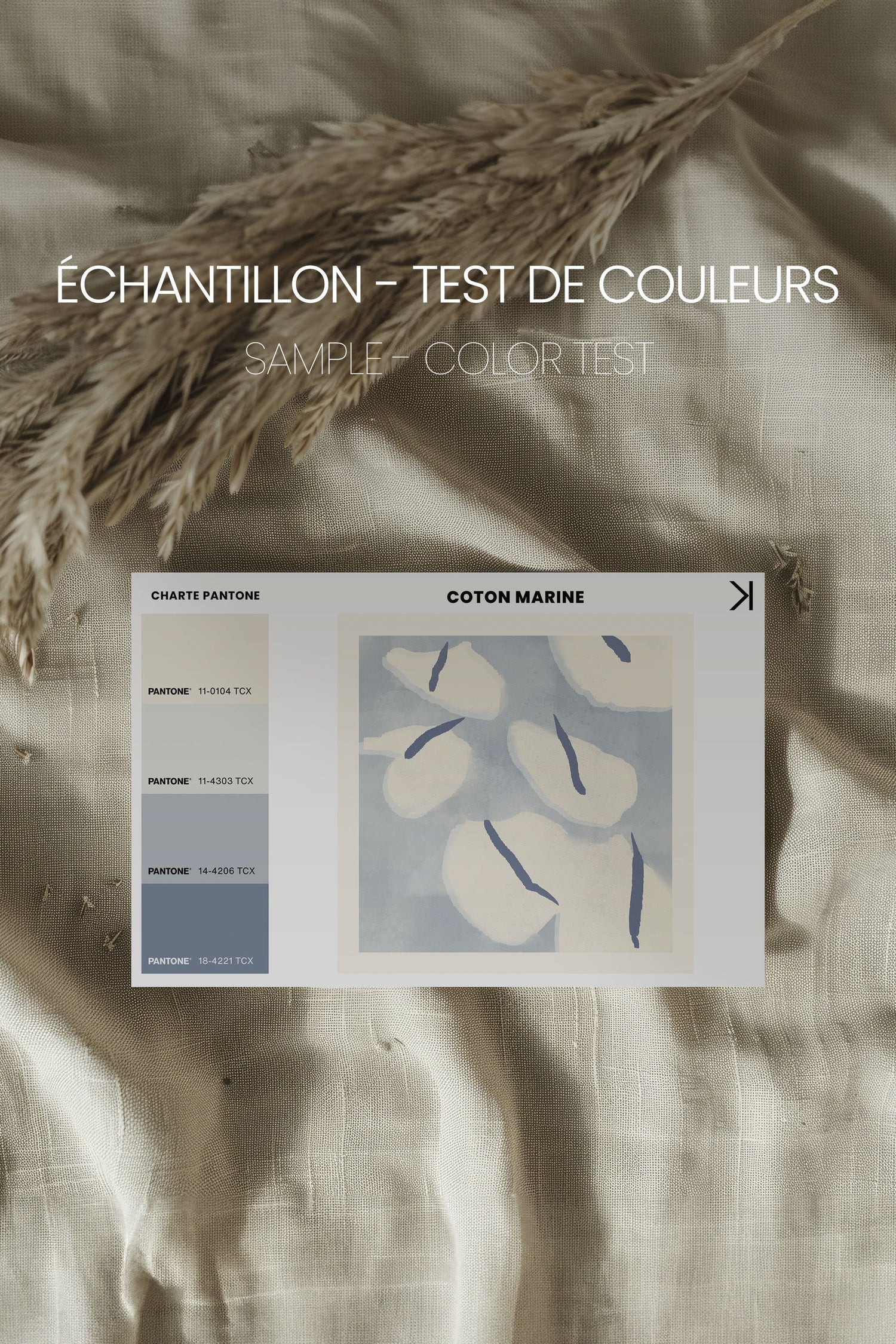 OLEKA CANVAS - COTON MARINE, Oeuvre sur toile étirée, encadré Blanc