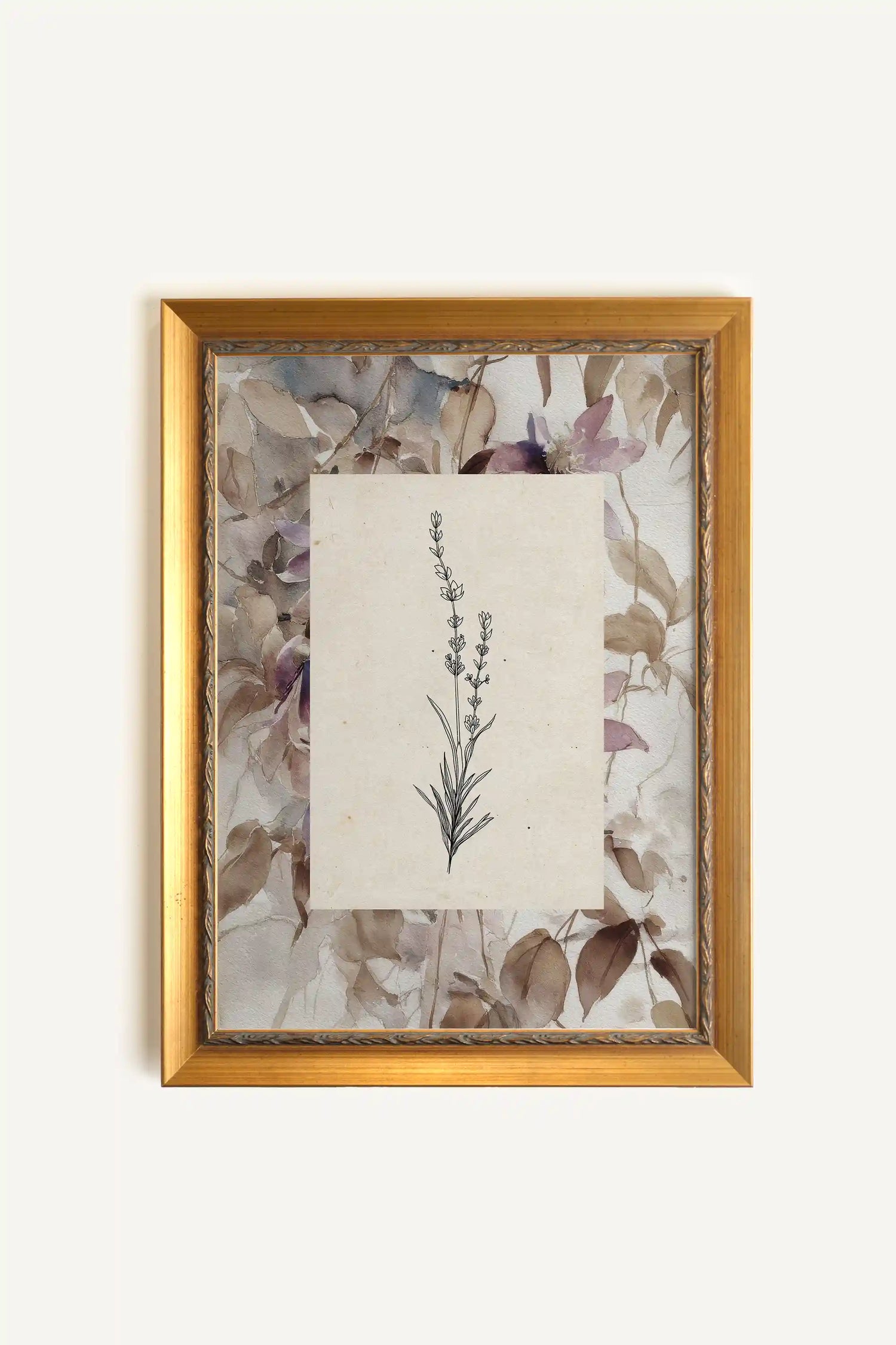 ROYAL BOTANY, Stretched Canvas Artwork, Vintage Gold Frame
