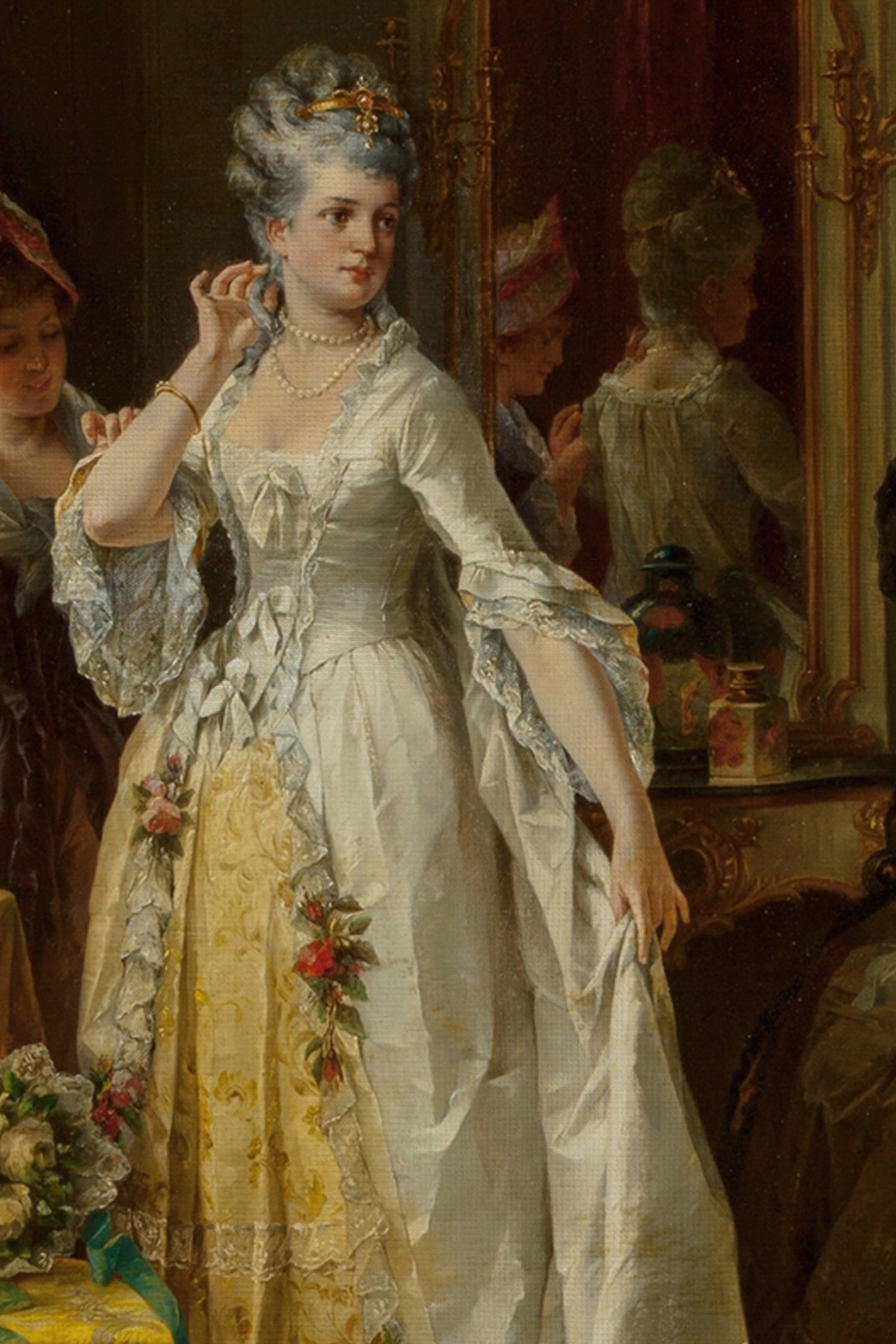 CHAMBRE ROYALE, Oeuvre sur toile rigide, encadré Vintage Or