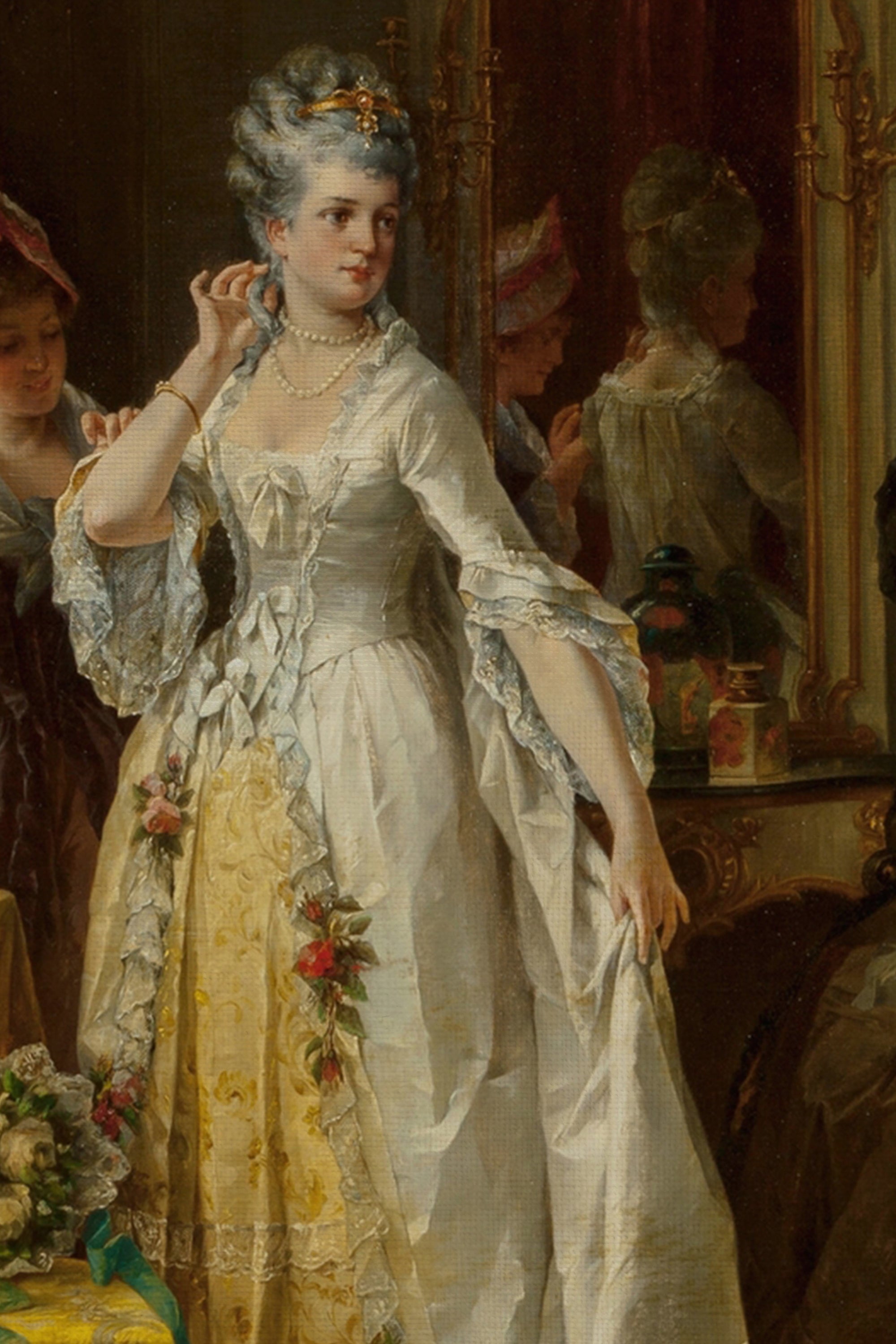 CHAMBRE ROYALE, Oeuvre sur toile rigide, encadré Vintage Or