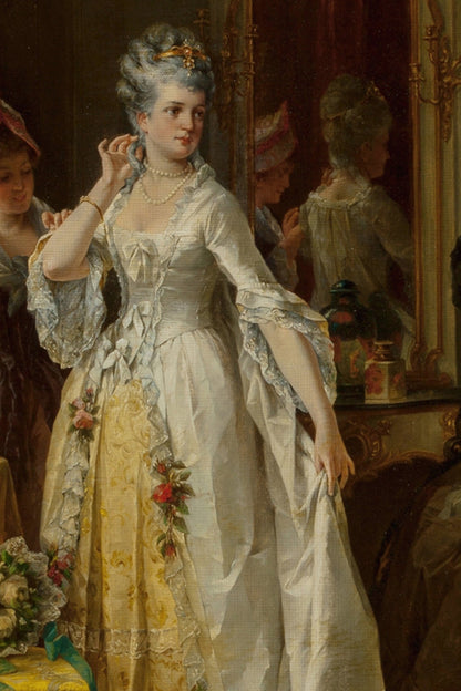 CHAMBRE ROYALE, Oeuvre sur toile rigide, encadré Vintage Or