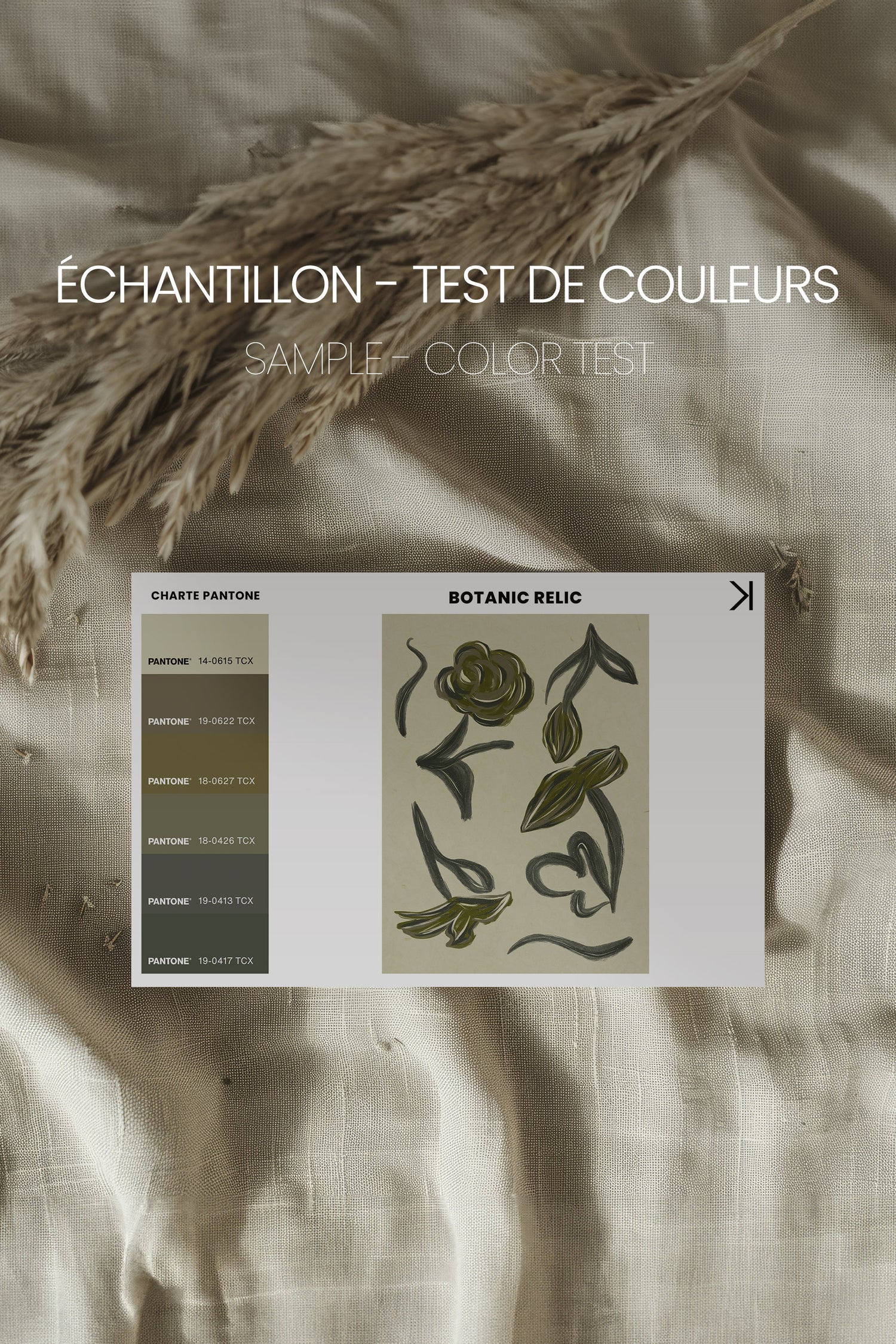 BOTANIC RELIC, Artwork on stretched canvas, framed in white