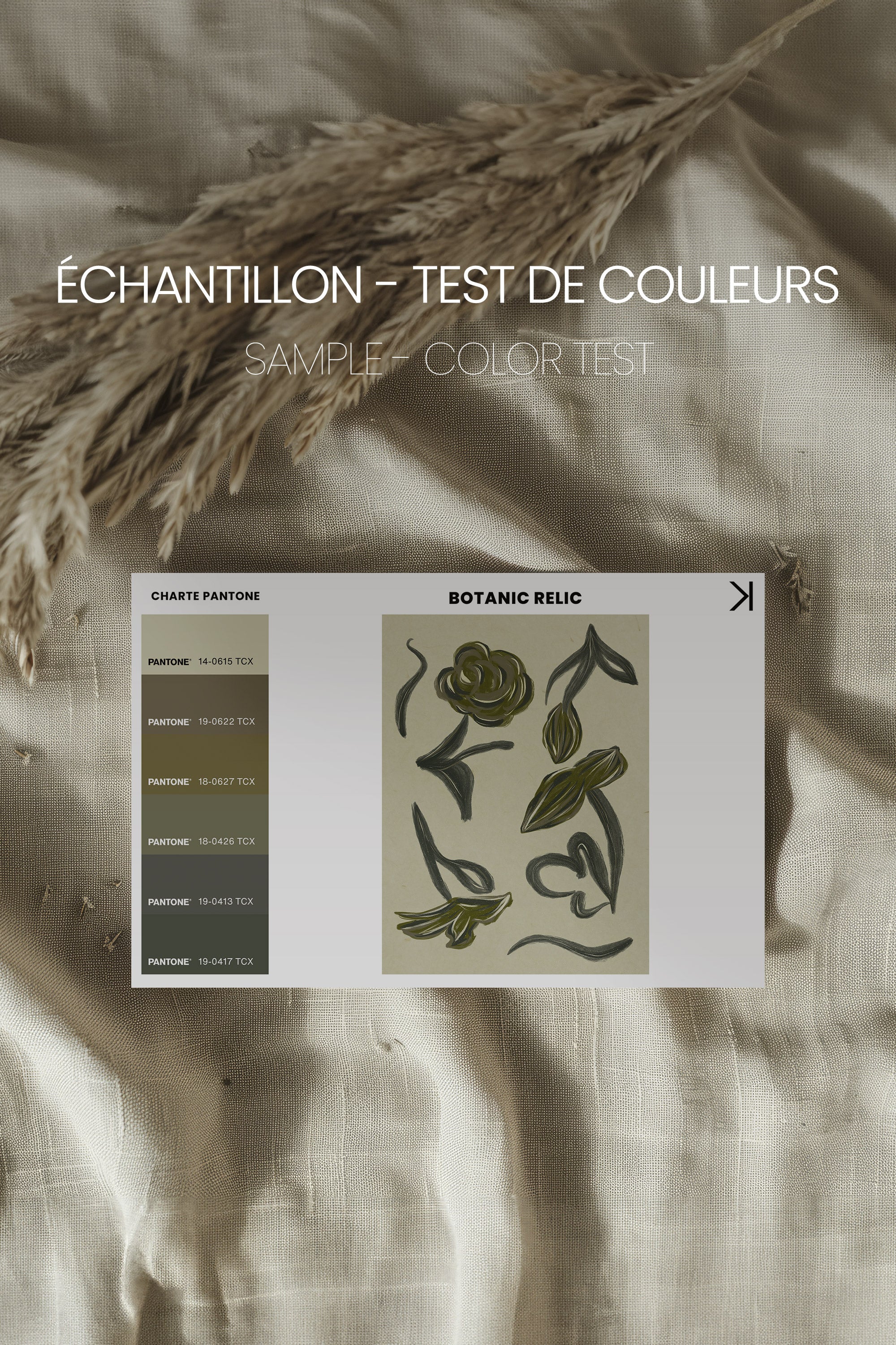 BOTANIC RELIC, Artwork on stretched canvas, framed in white