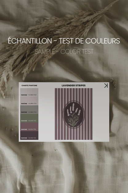 OLEKA CANVAS - LAVENDER STRIPES, Oeuvre sur toile étirée, encadré Noir