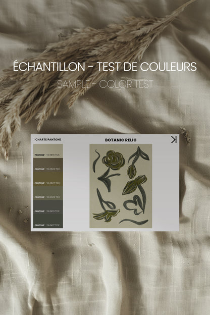 BOTANIC RELIC, Artwork on stretched canvas, framed in Walnut Brown