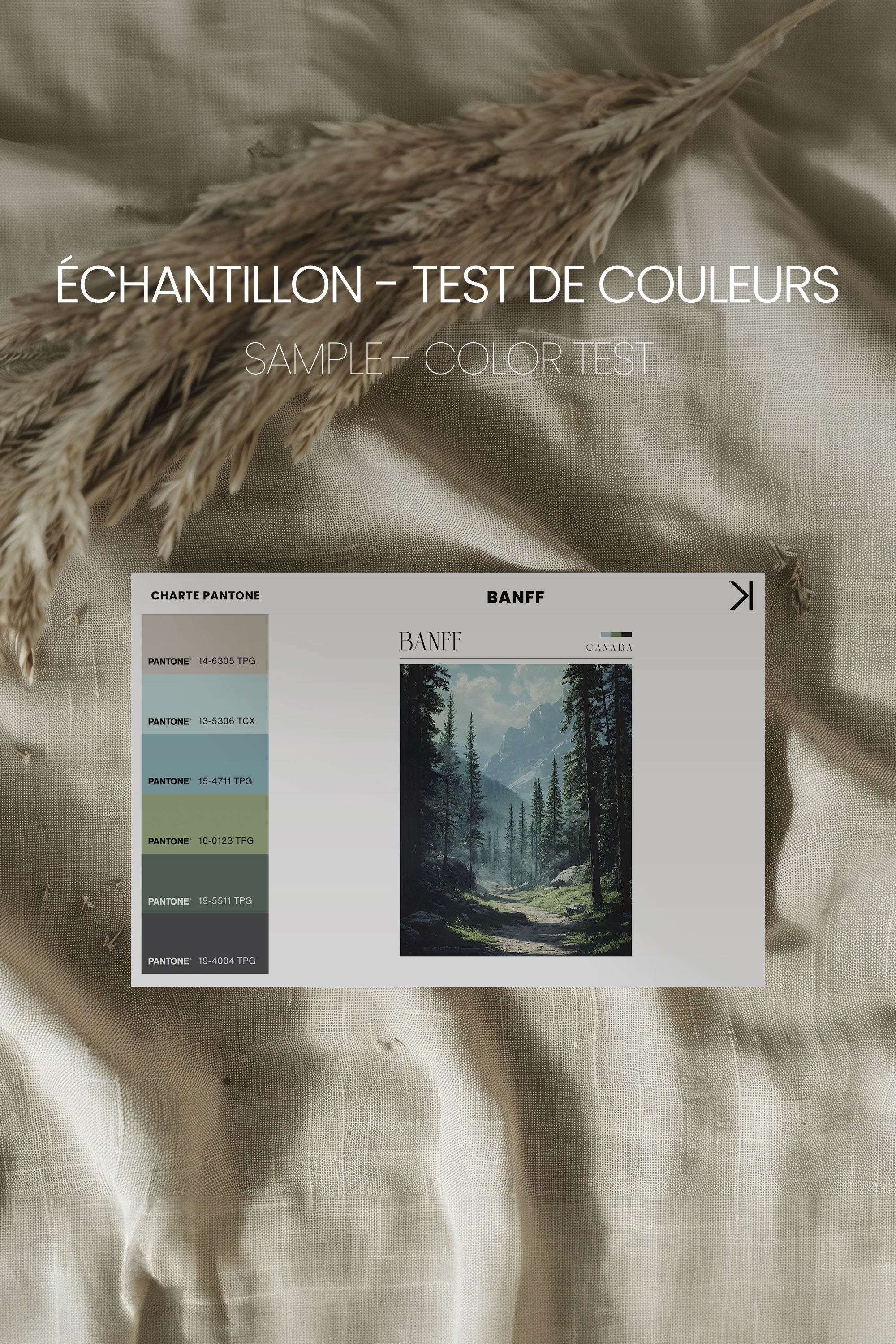 BANFF, Oeuvre sur toile étirée, encadré Blanc