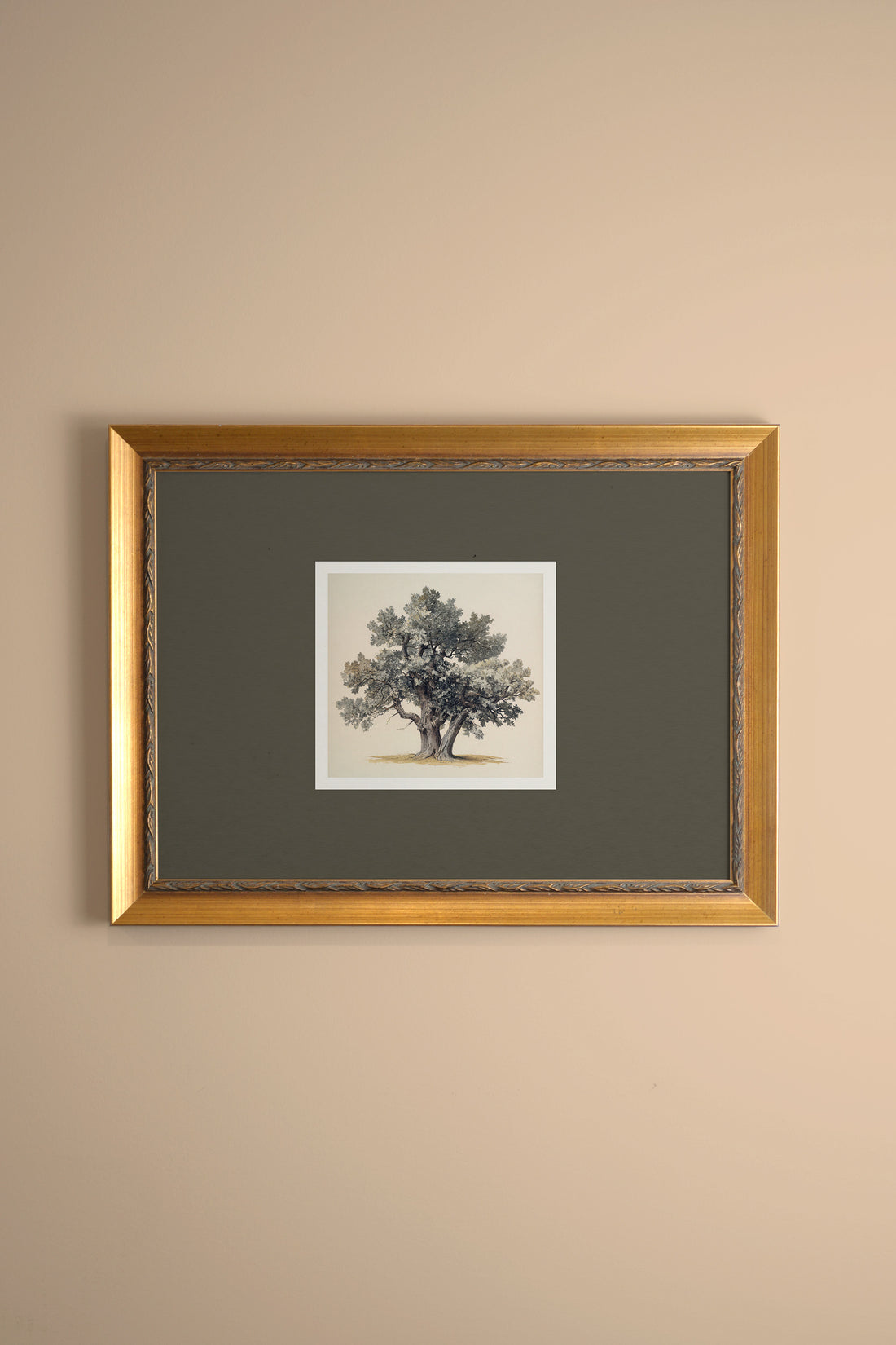 SILENT WISDOM, Oeuvre sur toile rigide, encadré Vintage Or