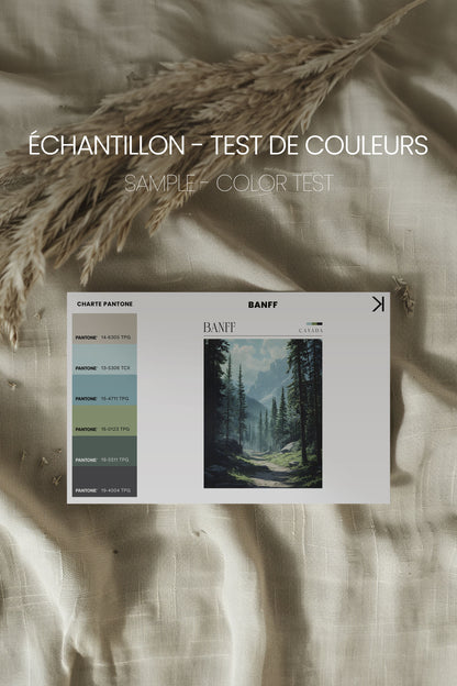 BANFF, Artwork on stretched canvas, framed in Walnut Brown