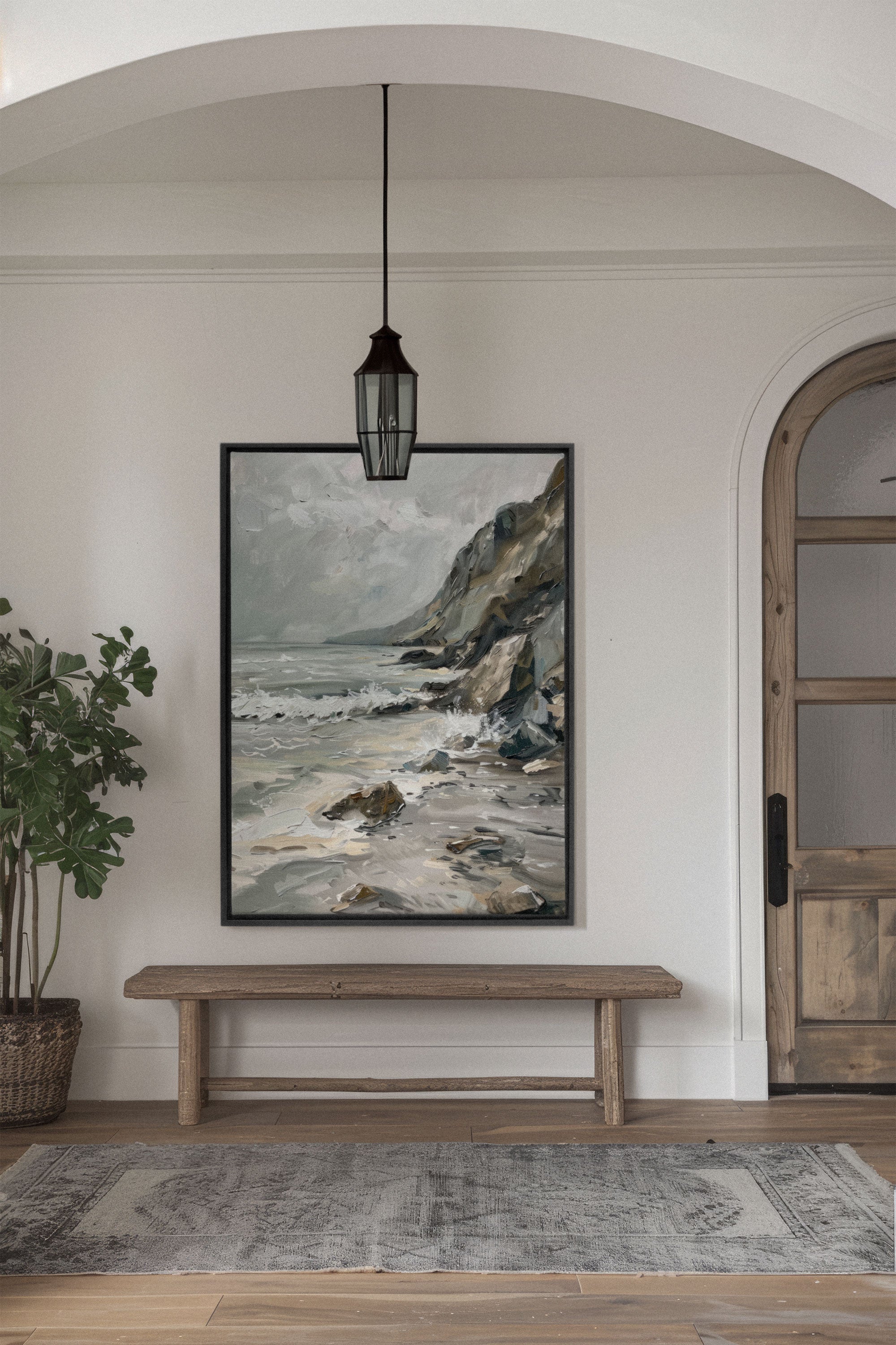 OLEKA CANVAS - SHADED SHORES, Oeuvre sur toile étirée, encadré Noir