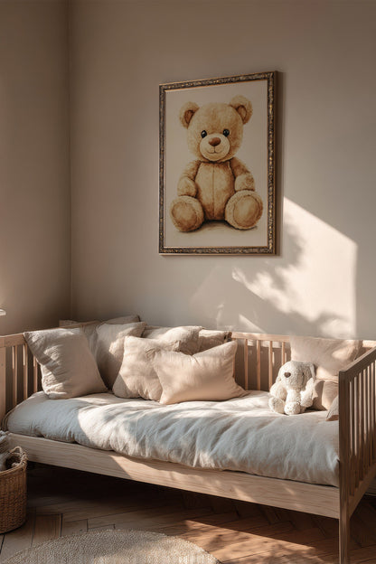 OURSON TENDRESSE, Artwork on rigid canvas, framed in Vintage Bronze