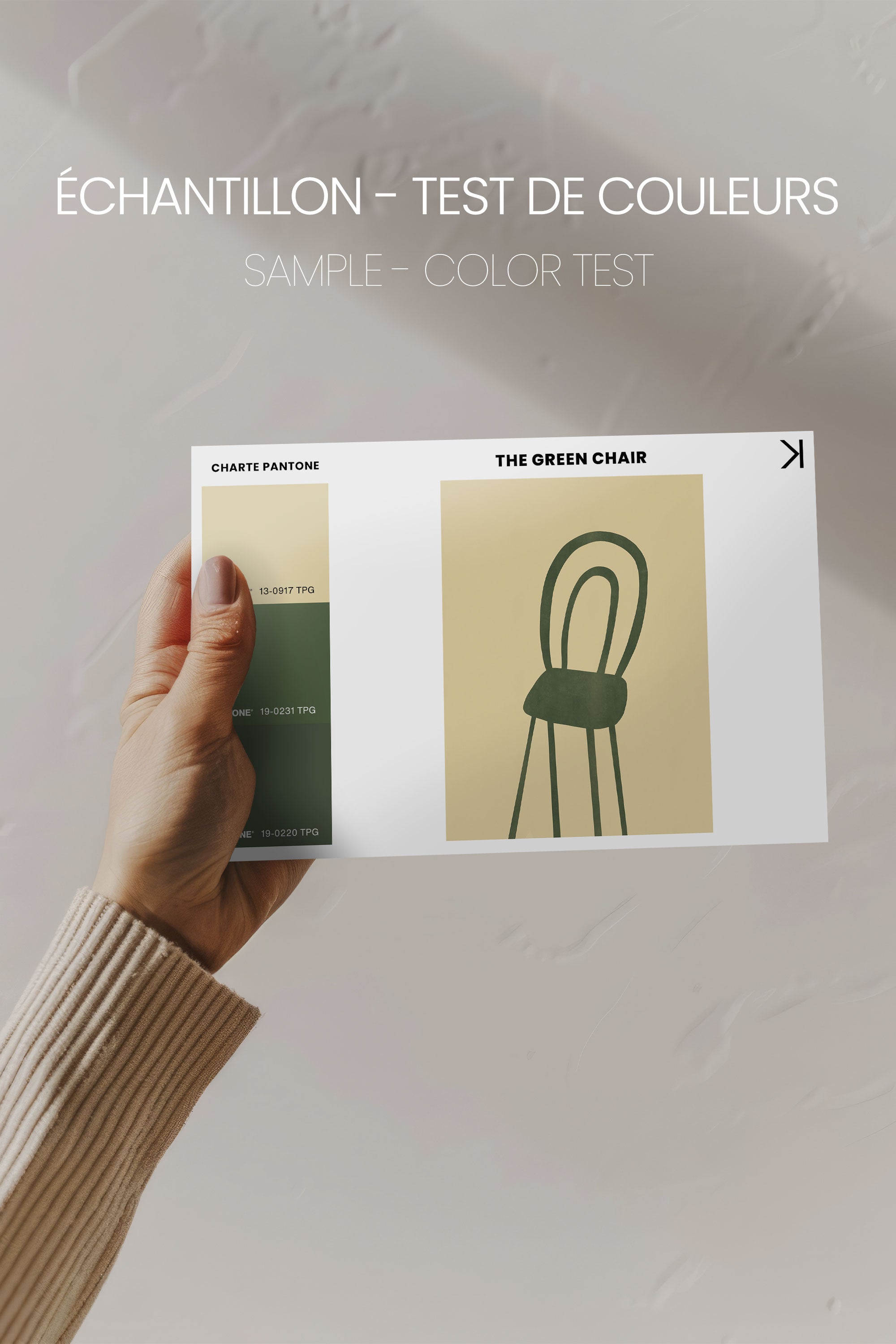 OLEKA CANVAS - THE GREEN CHAIR, Oeuvre sur toile étirée, encadré Naturel Clair