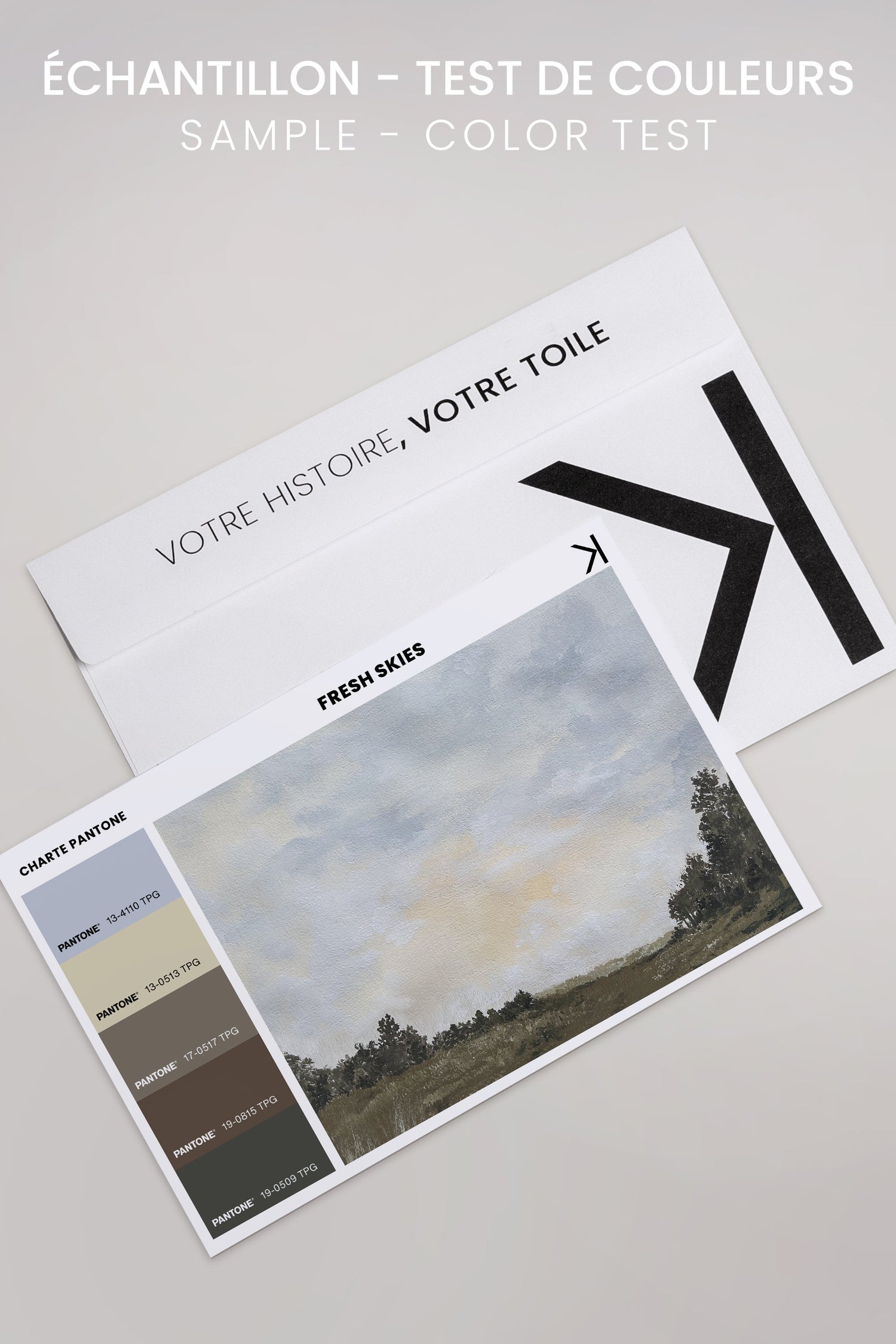 OLEKA CANVAS - FRESH SKIES, Oeuvre sur toile étirée, encadré Brun Noyer