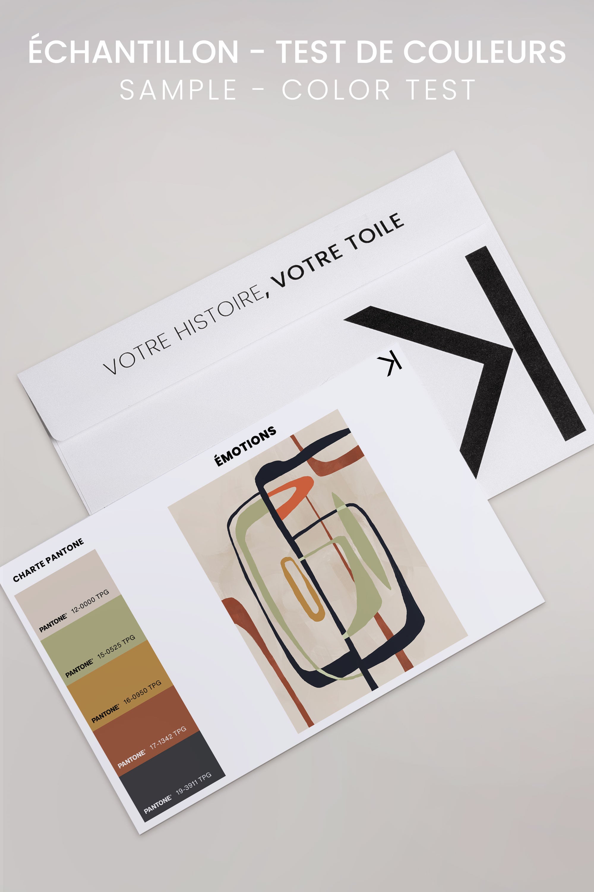 OLEKA CANVAS - ÉMOTION, Oeuvre sur toile étirée, encadré Noir