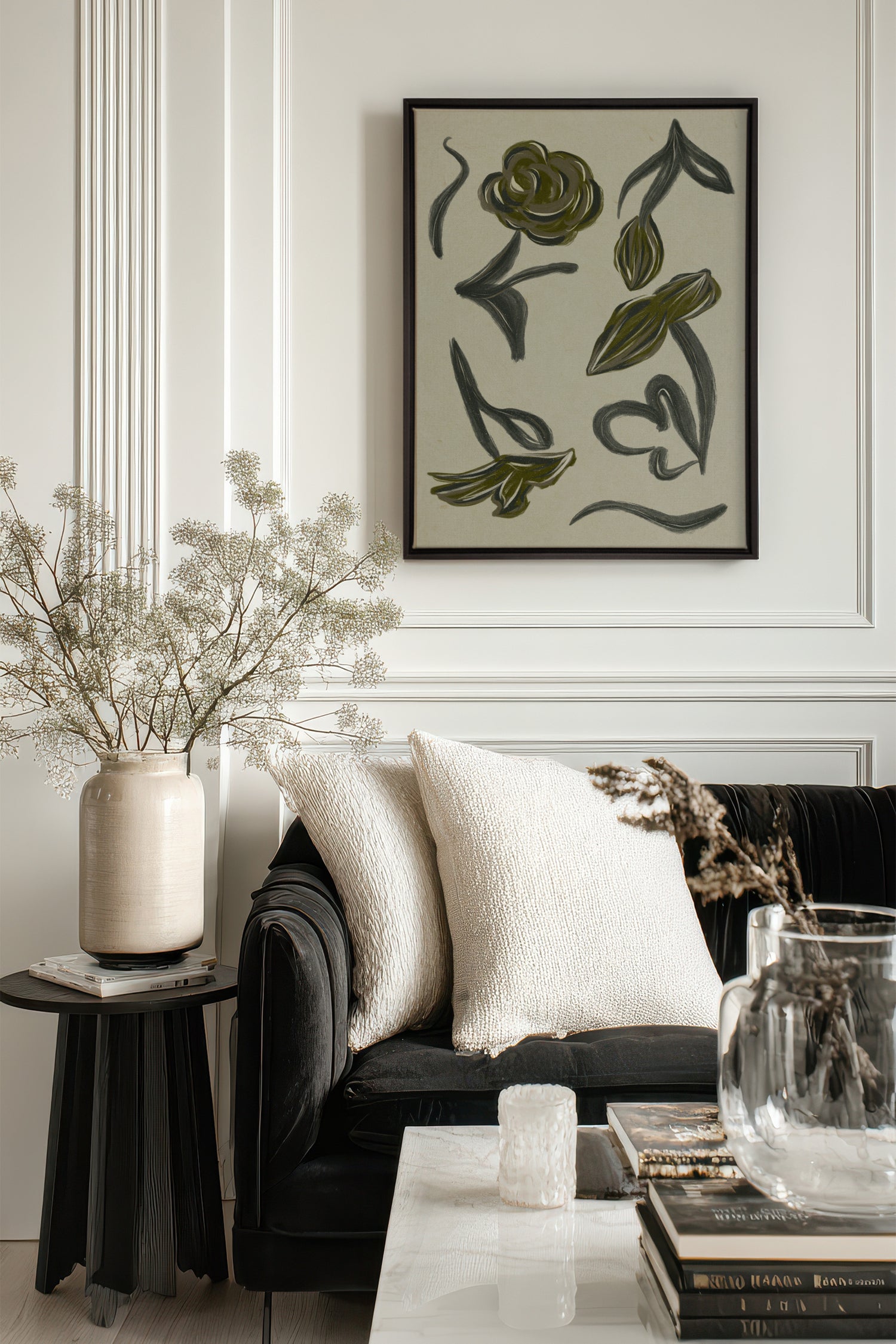 BOTANIC RELIC, Artwork on stretched canvas, framed in black