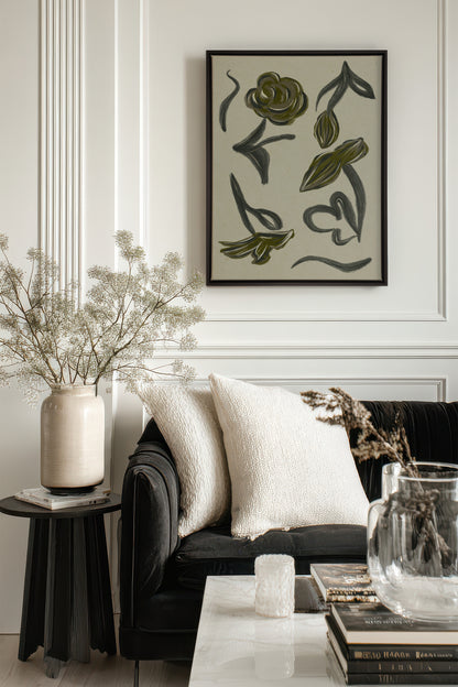 BOTANIC RELIC, Artwork on stretched canvas, framed in black