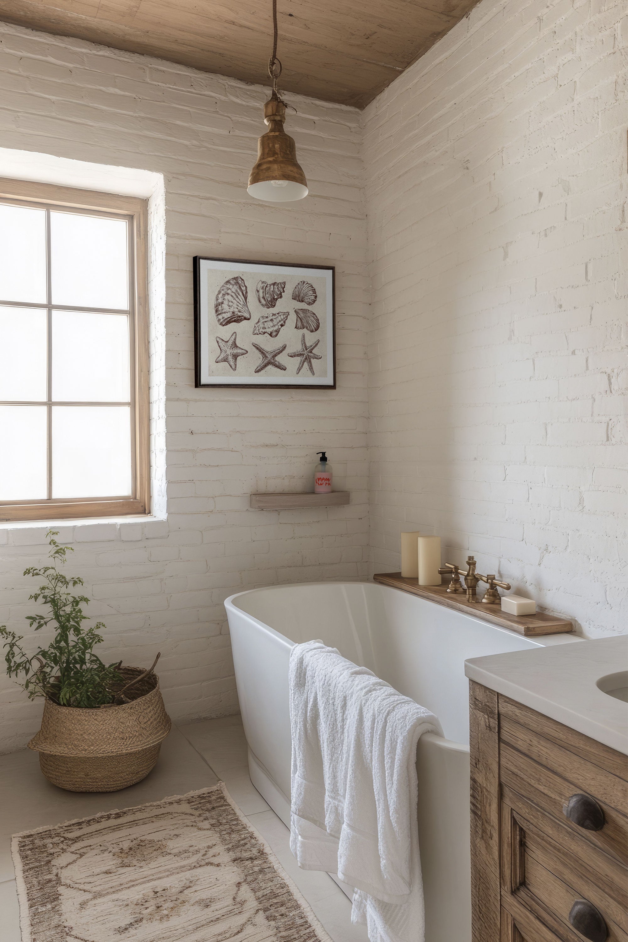 OLEKA CANVAS - COASTAL COLLECTION, Oeuvre sur toile étirée, encadré Brun Noyer