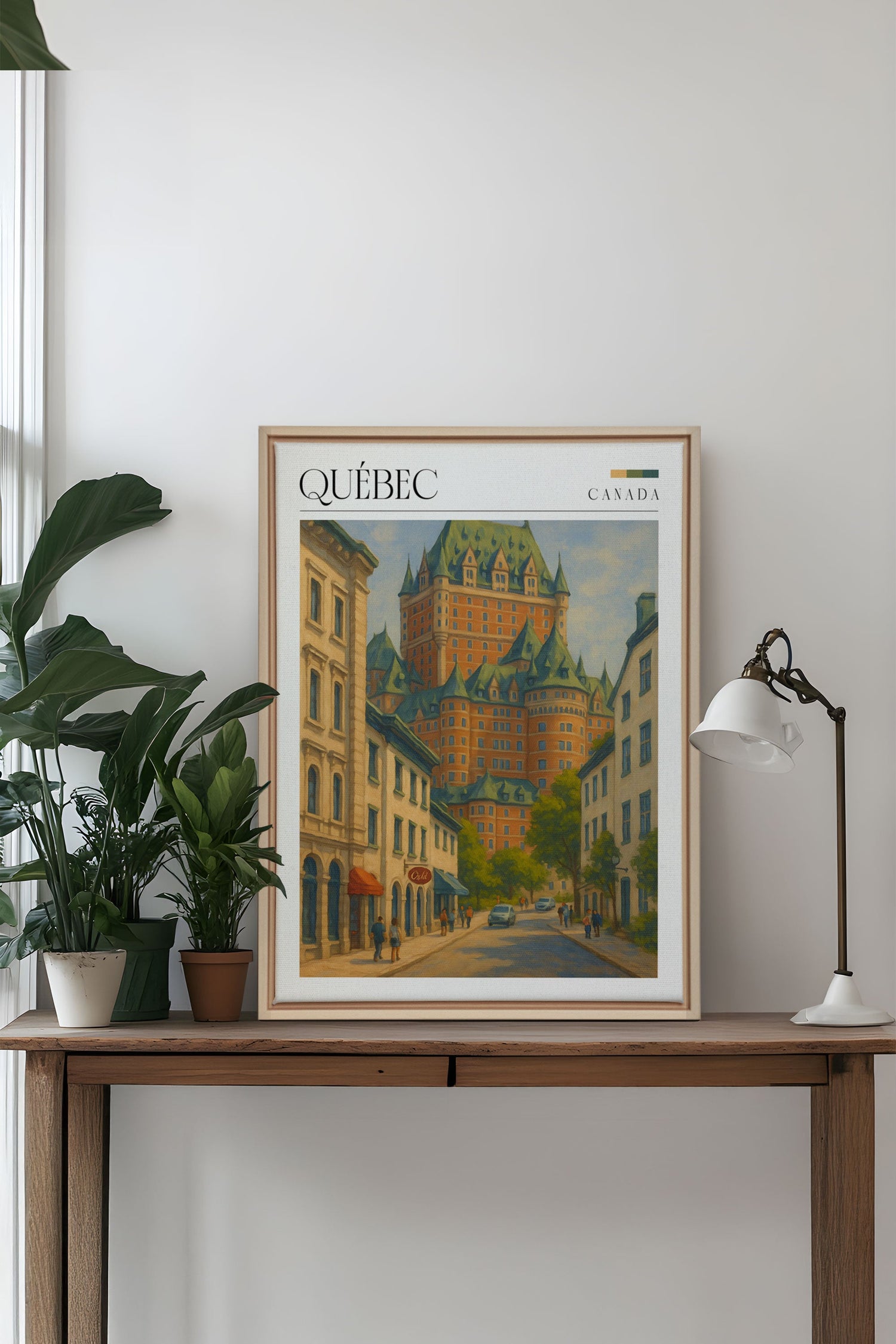 OLEKA CANVAS - QUÉBEC I, Oeuvre sur toile étirée, encadré Naturel Clair