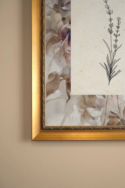 ROYAL BOTANY, Stretched Canvas Artwork, Vintage Gold Frame