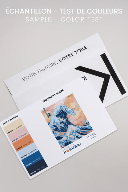 OLEKA CANVAS - THE GREAT WAVE, Oeuvre sur toile étirée, encadré Noir