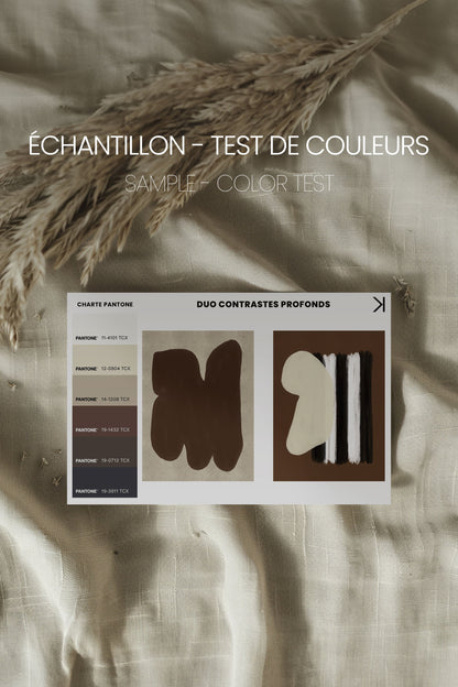 OLEKA CANVAS - DUO CONTRASTES PROFONDS, 2 Oeuvres sur toile étirée, encadré Brun Noyer