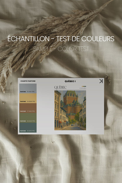 OLEKA CANVAS - QUÉBEC I, Oeuvre sur toile étirée, encadré Brun Chêne