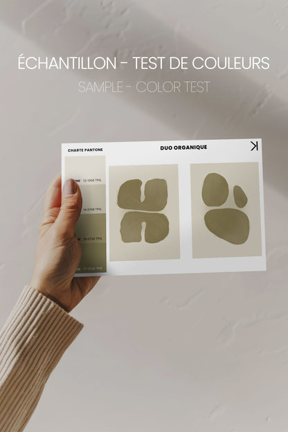 OLEKA CANVAS - COMBINAISON M TON INTÉRIEUR, 2 Oeuvres sur toile étirée, encadré Blanc