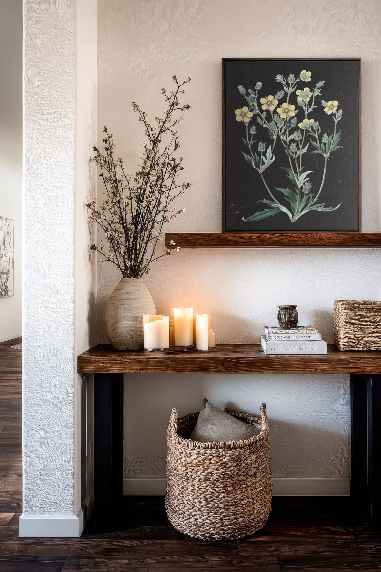 GOLDEN STILLNESS, Work on stretched canvas, framed Black